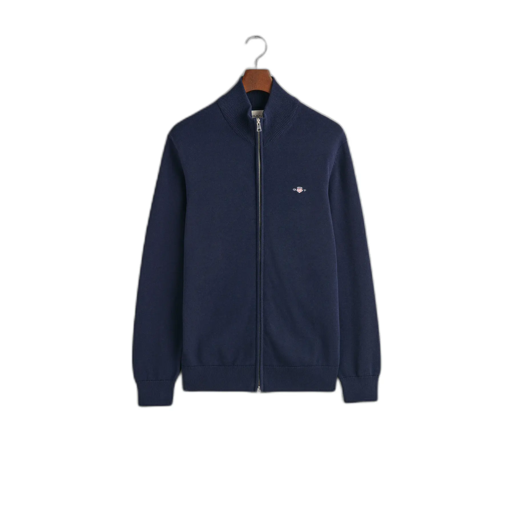 Gant Mens Casual Cotton Zip Cardigan - Navy - Size Medium - Image 2