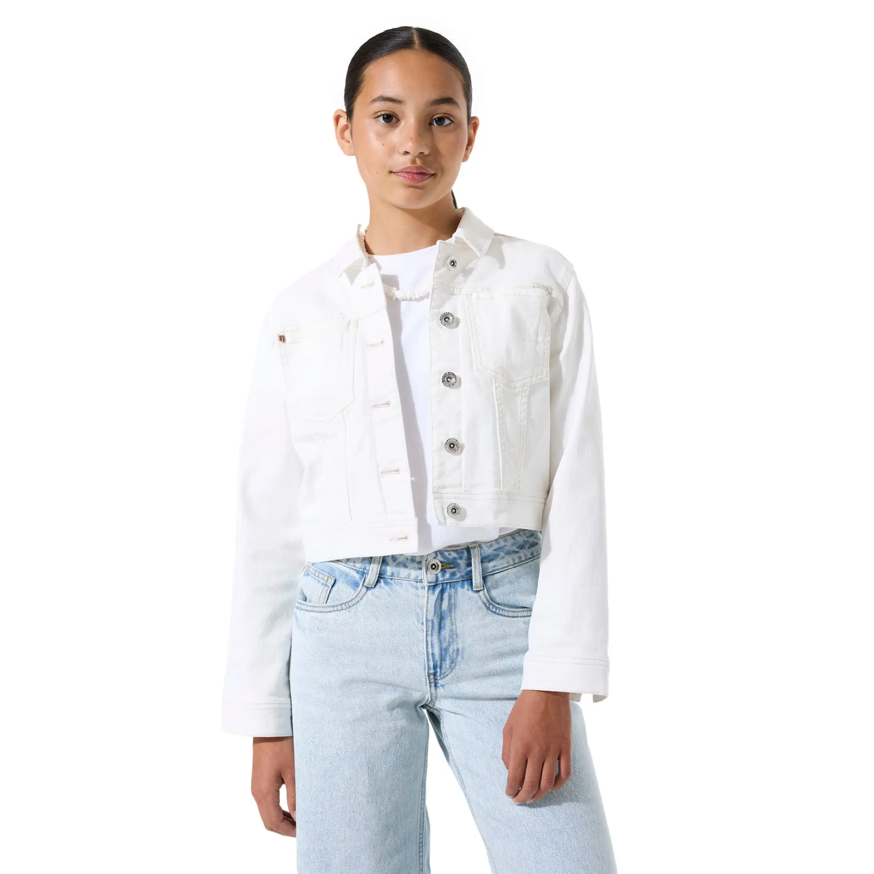 Garcia Mädchen Blanc Jeansjacke, Vitorria