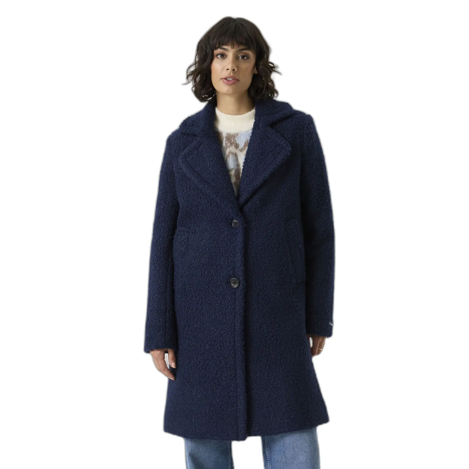 Damen Bouclé Mantel Garcia