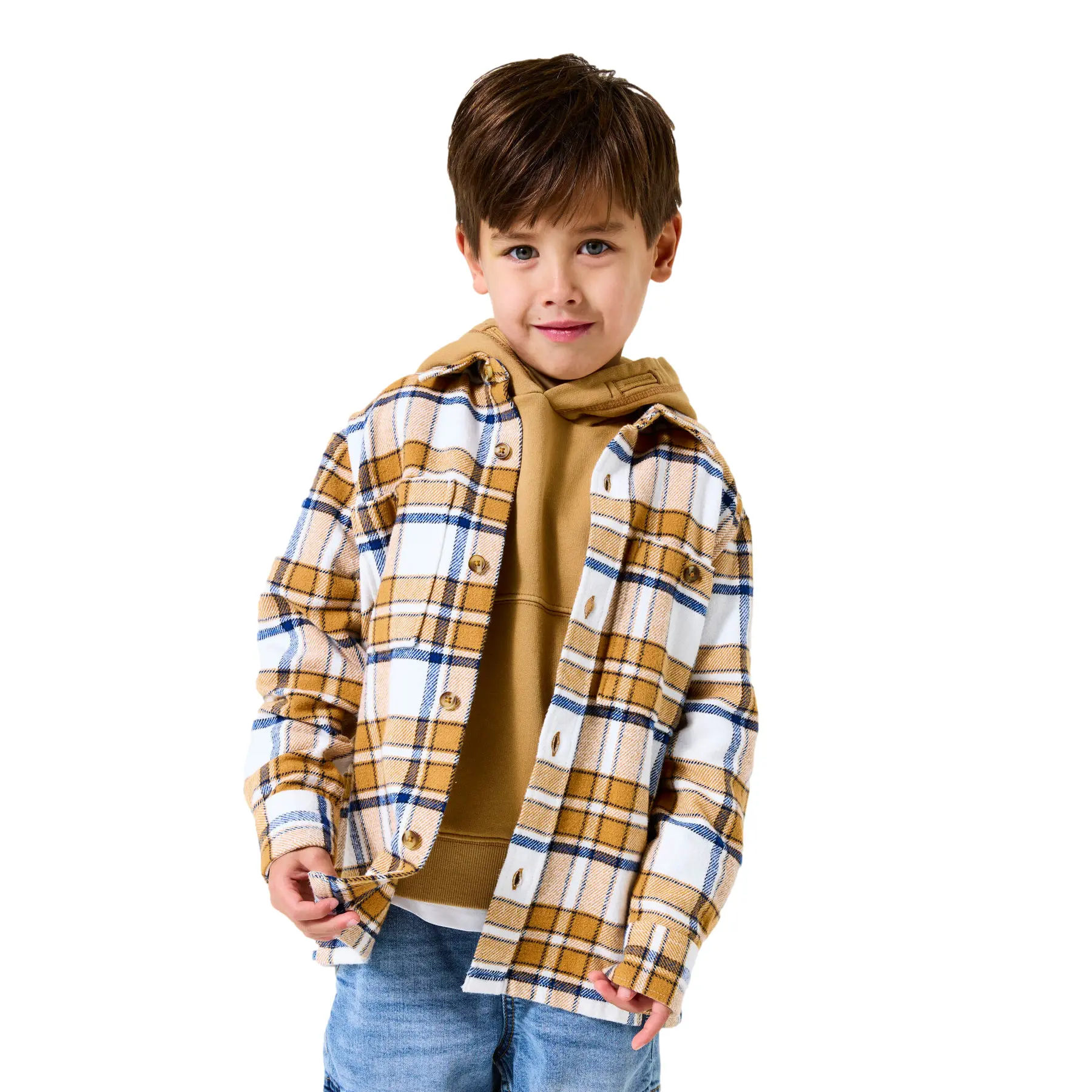 Garcia Jungen Orange Karierte Flanellüberhemd Für Kinder