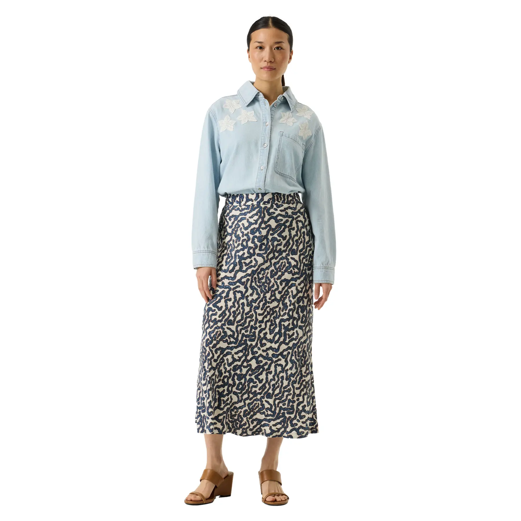 Lange Kleid mit Muster Damen Garcia