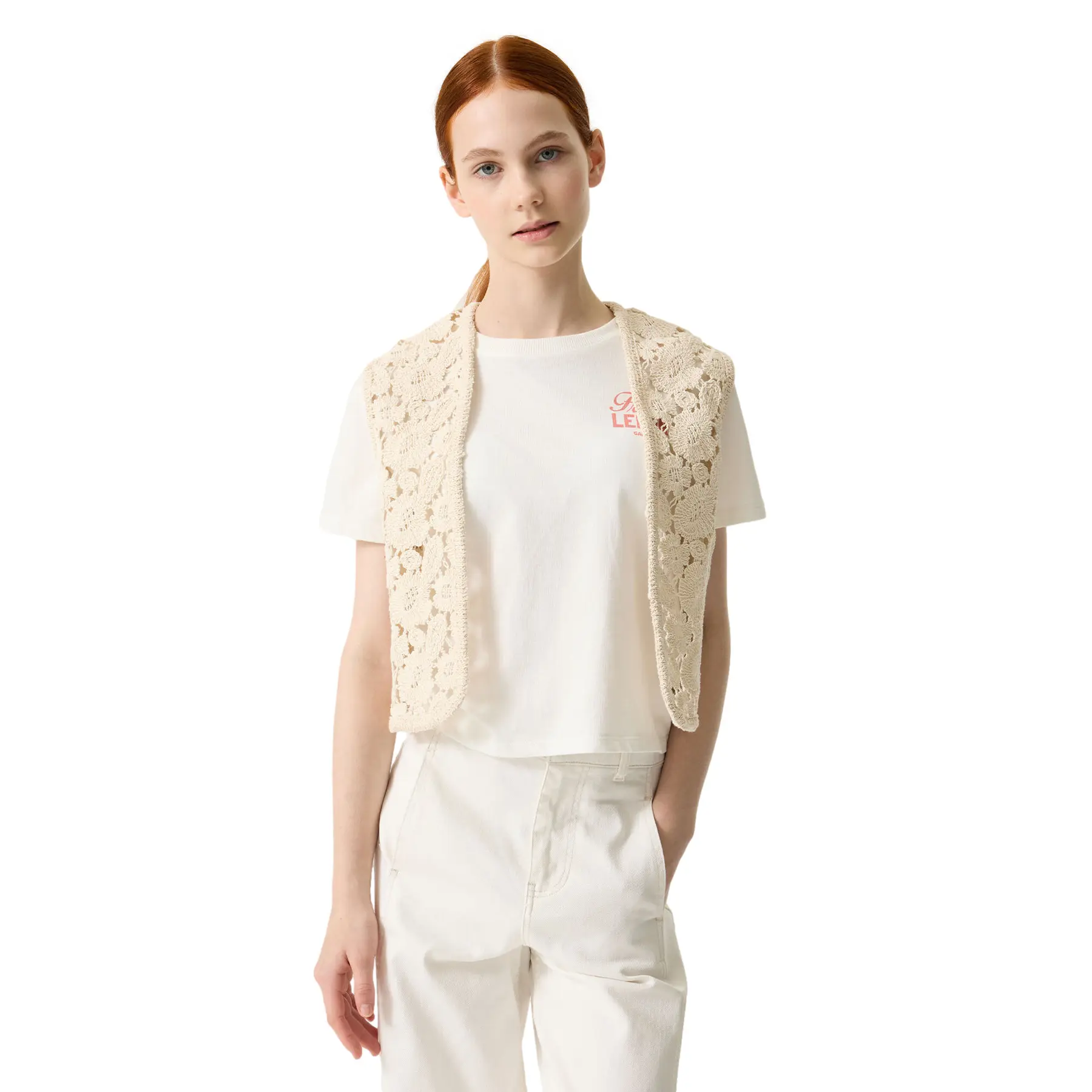 Veste sans manches en crochet fille Garcia