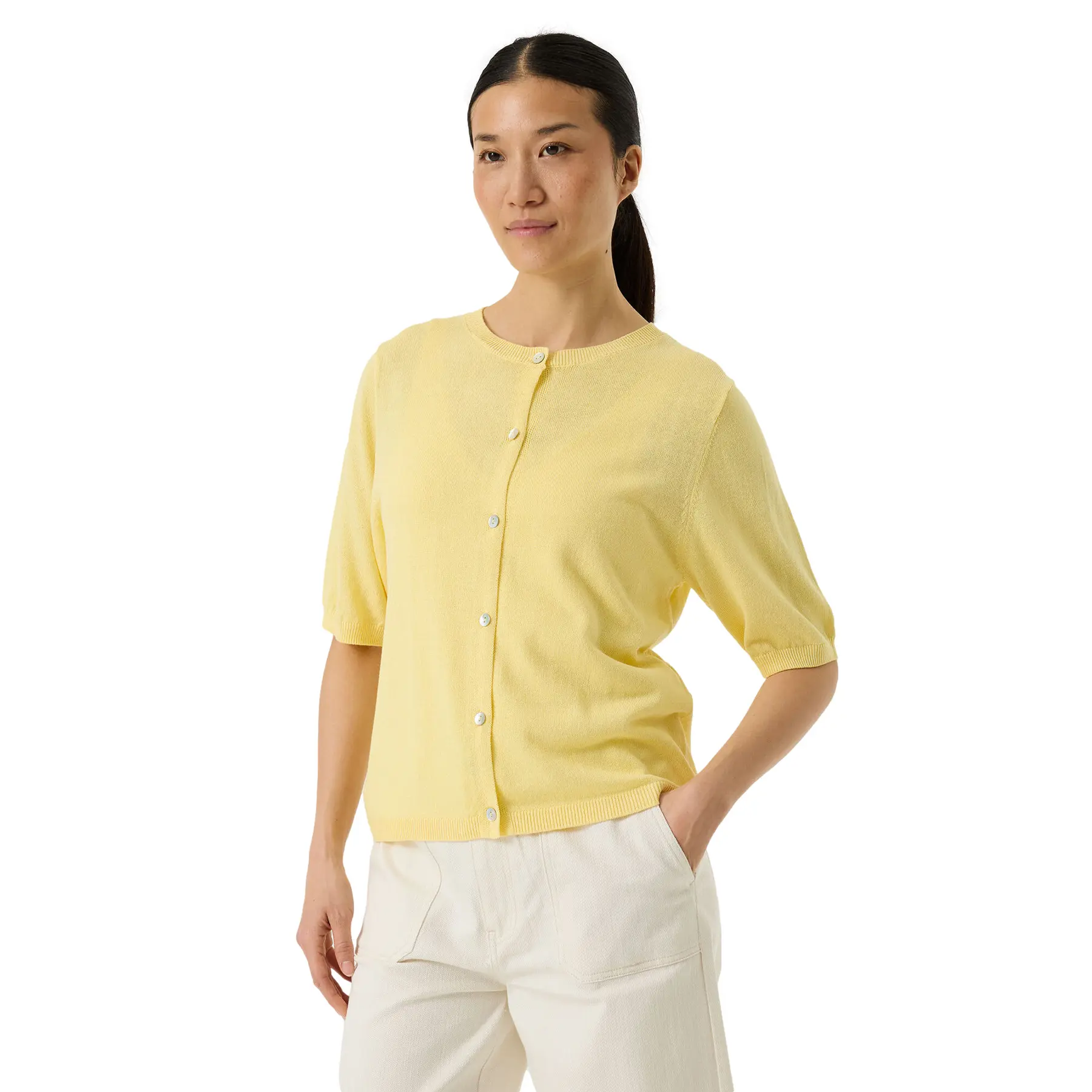 Strickjacke mit Rundhalsausschnitt, Damen Garcia