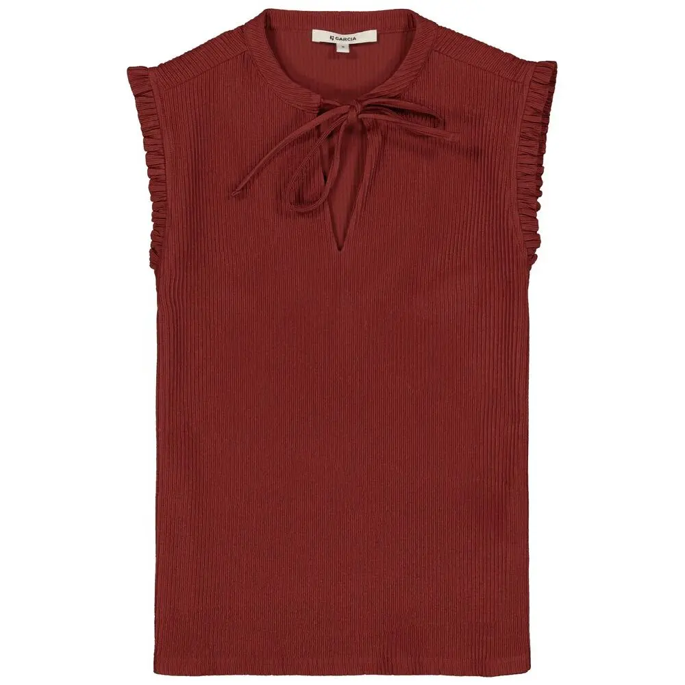 Top in tessuto stropicciato donna