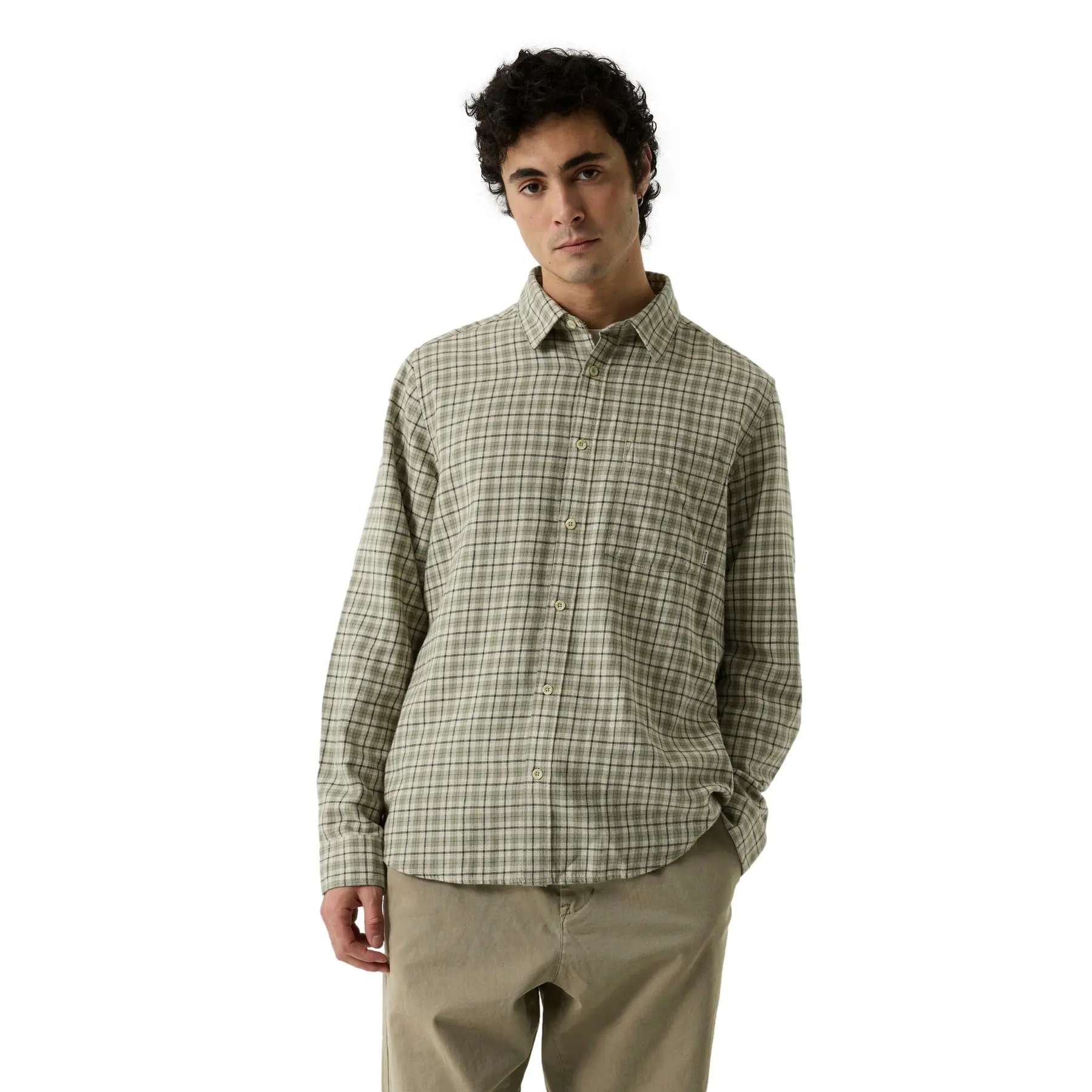Garcia Beige Kariertes Hemd