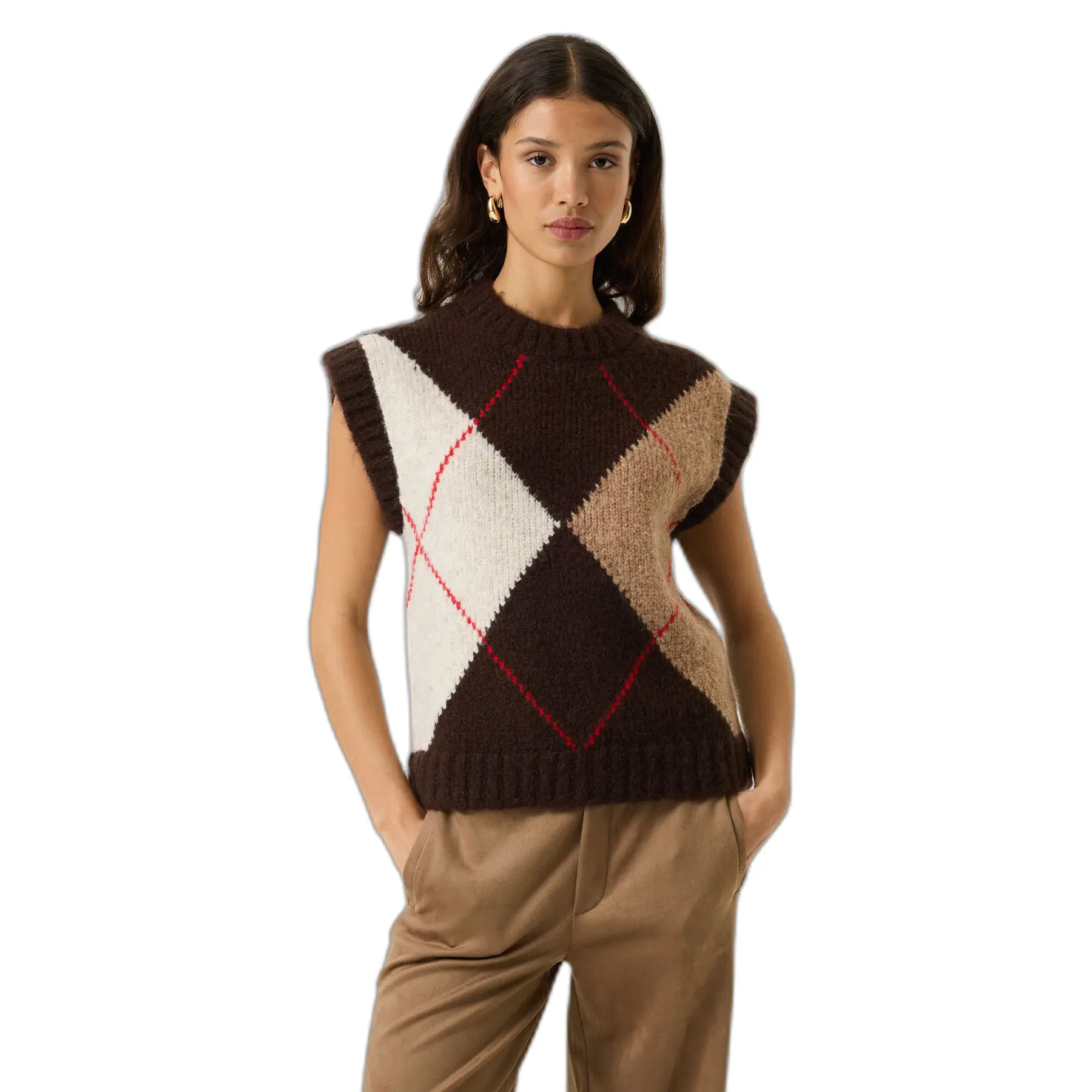 Garcia Damen Marron Pullover Mit Muster Für
