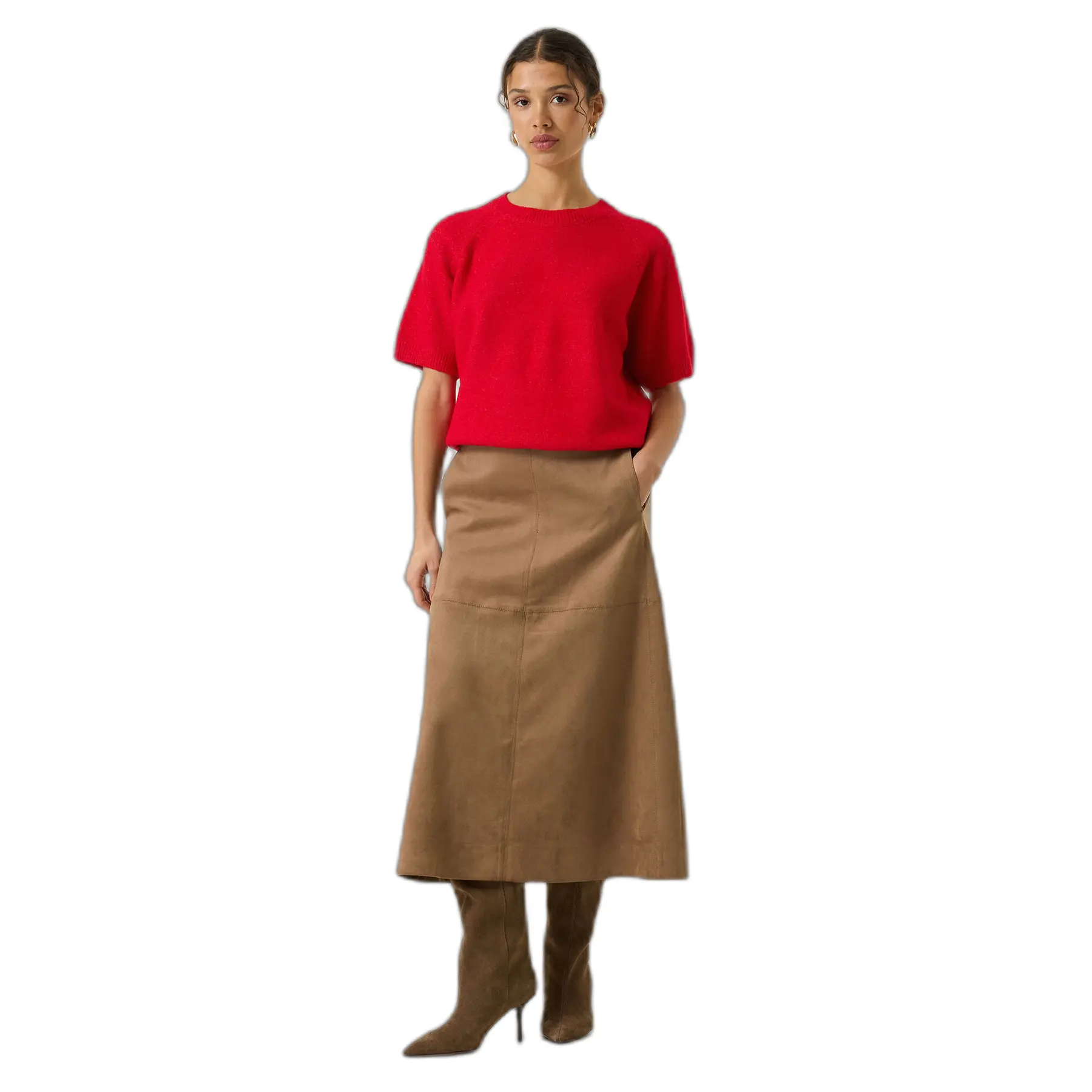 Garcia Women's Marron Suede Skirt