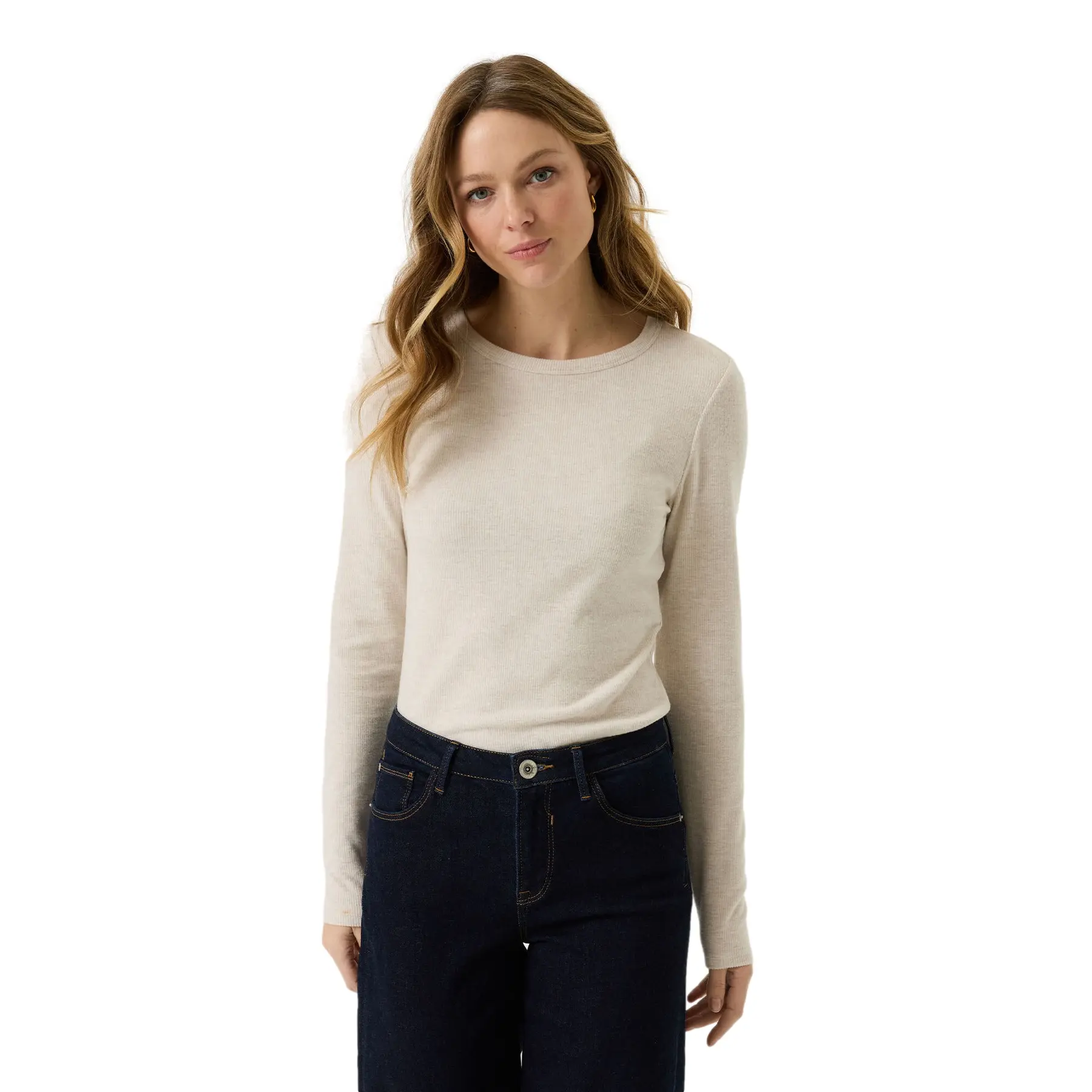 Garcia Women's Gris Long Sleeve T-Shirt