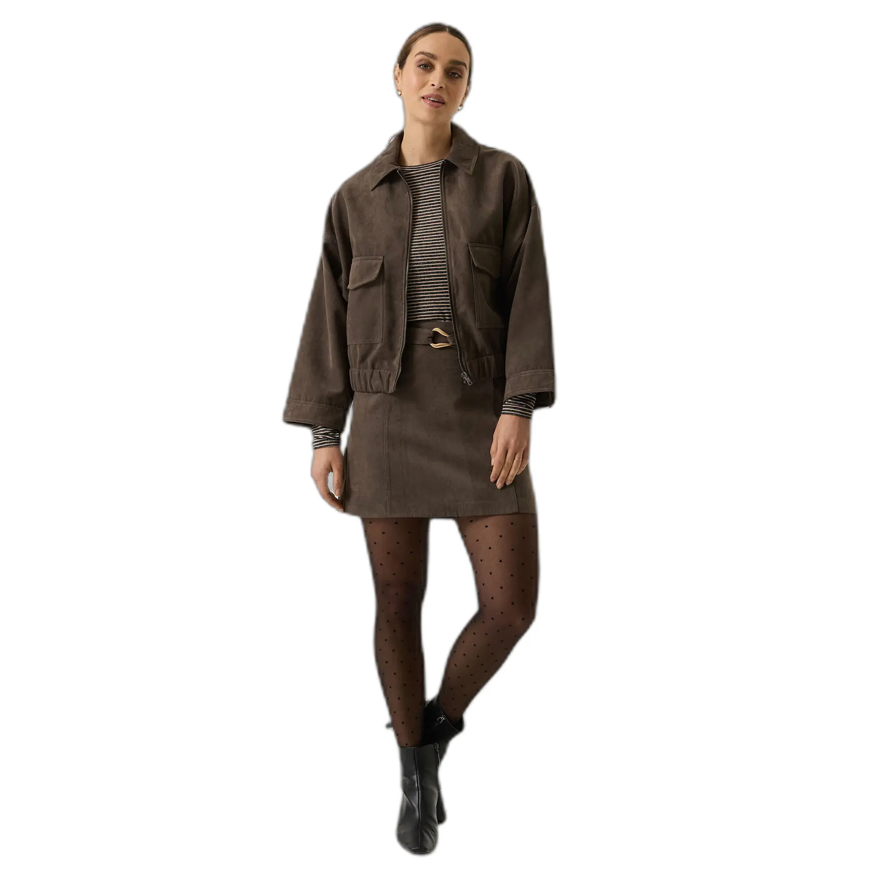 Garcia Women's Gris Suede Skirt