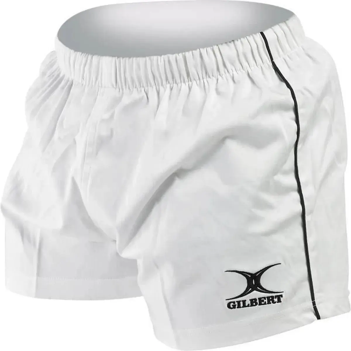 Gilbert rugby short Photon wit medium - sportbroek voor kinderen.