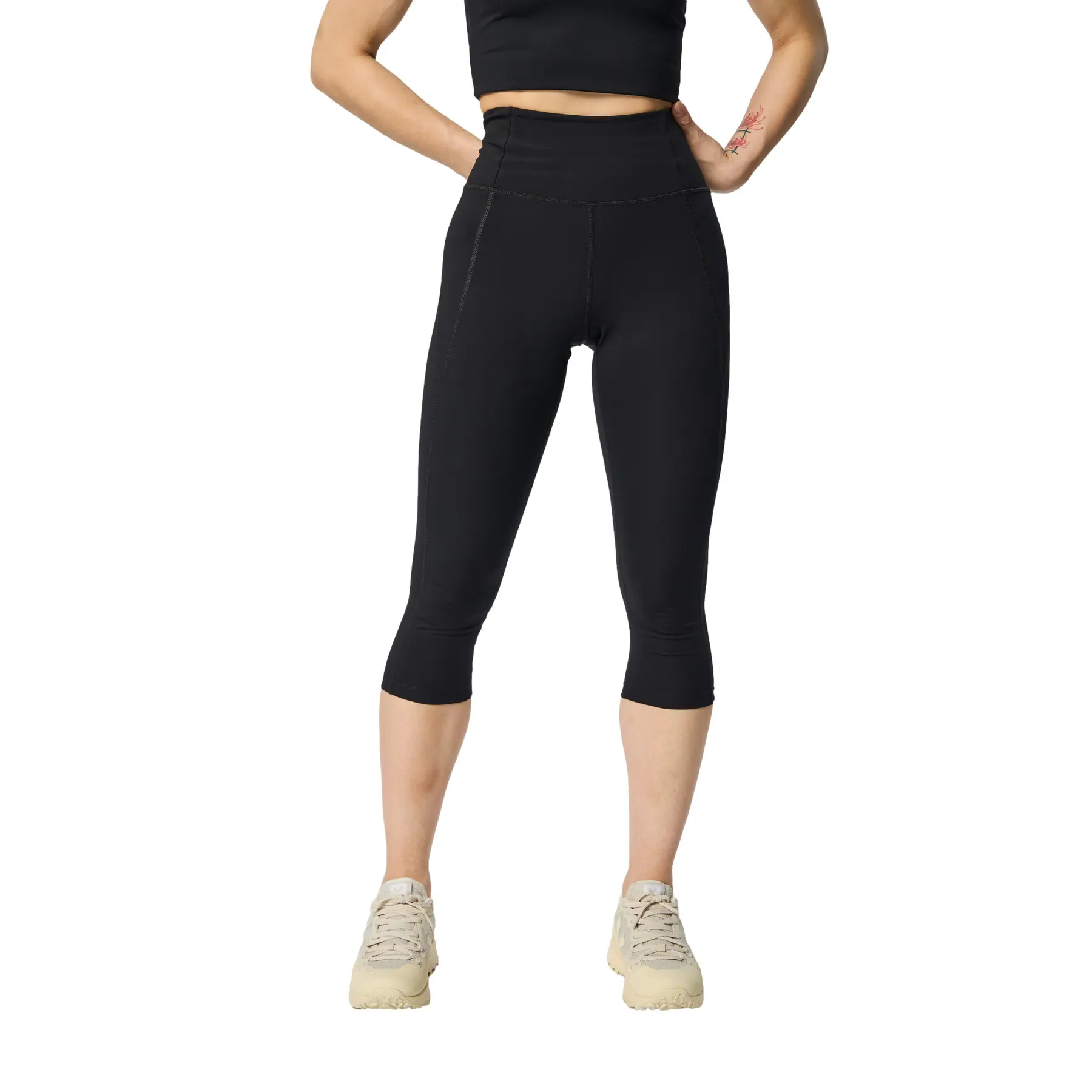 Hochgeschnittene Capri-Leggings Damen Girlfriend Collective Compressif