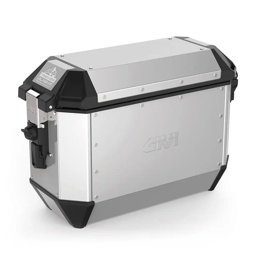 Coppia di valigie laterali per moto Givi Trekker Alaska Monokey Aluminium naturel 36L