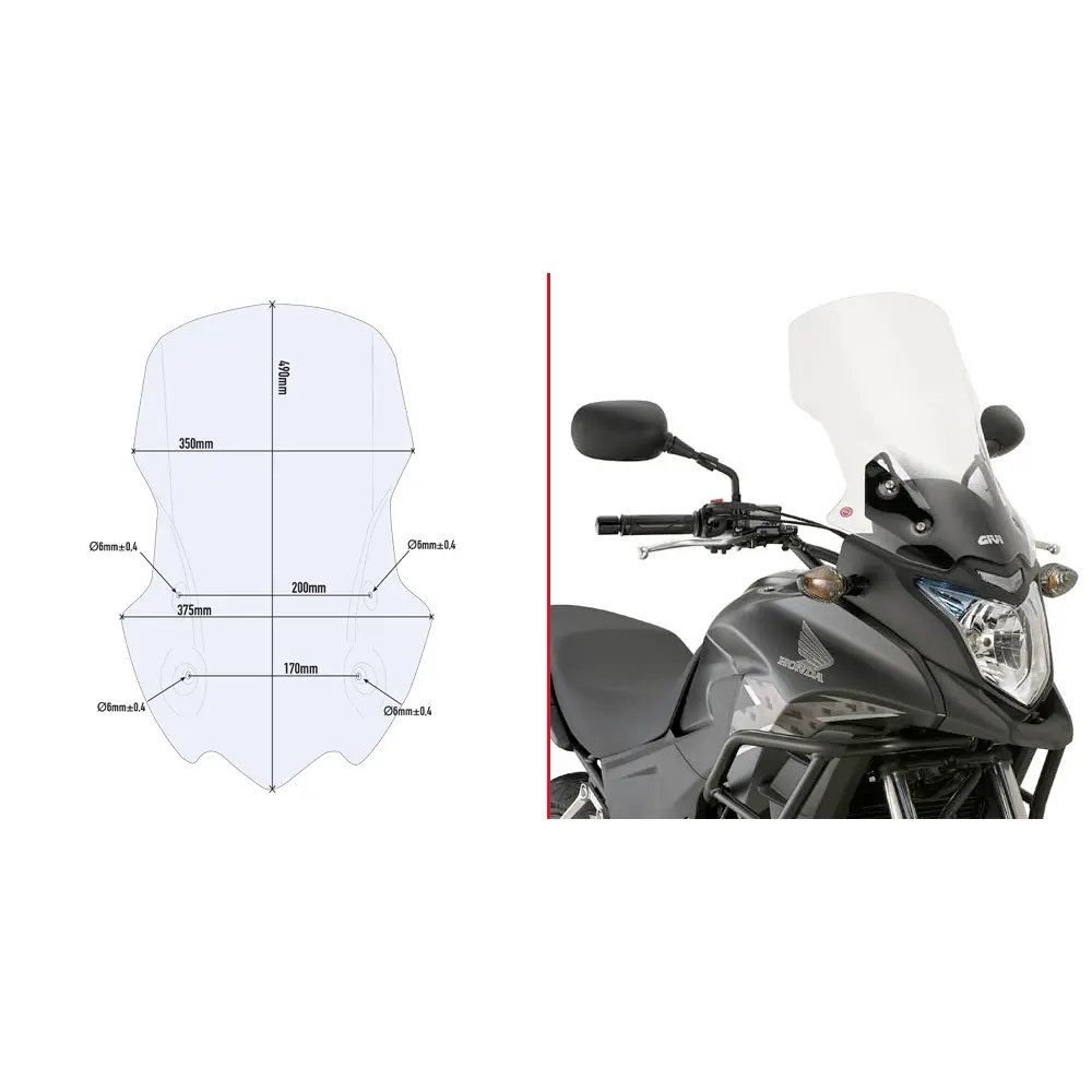 Bulle Motorrad Givi Honda Cb 500 X (2013 À 2018)