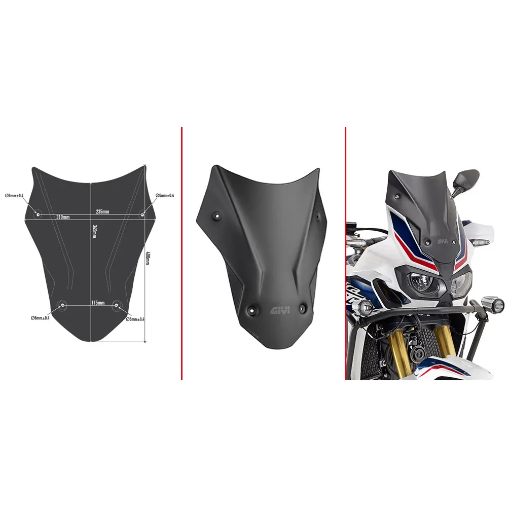 Bulle Motorrad Givi Honda Crf 1000l Africa Twin (2016 À 2019) / Adventure Sports (18 À 19)
