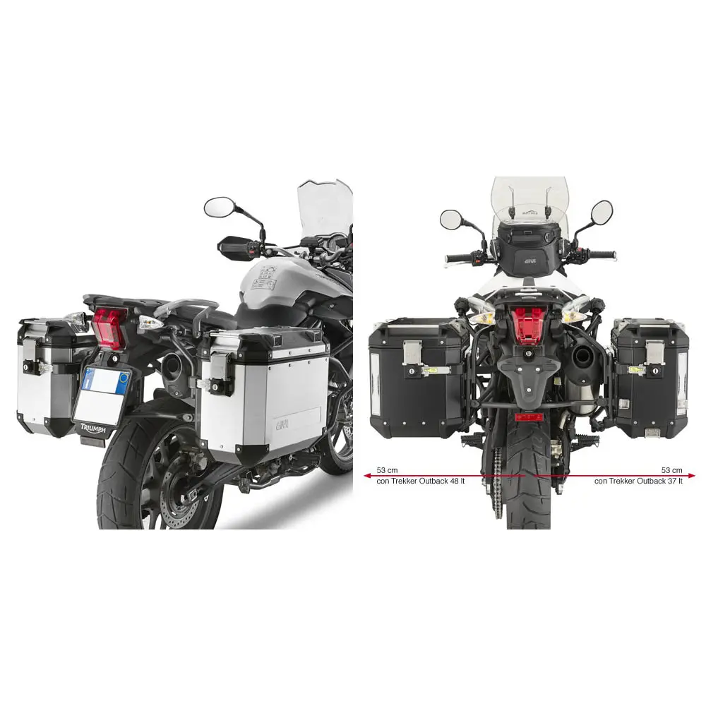 Motorrad-Seitenkofferhalter Givi Monokey Cam-Side Triumph Tiger 800/800 Xc/800 Xr (11 À 17)