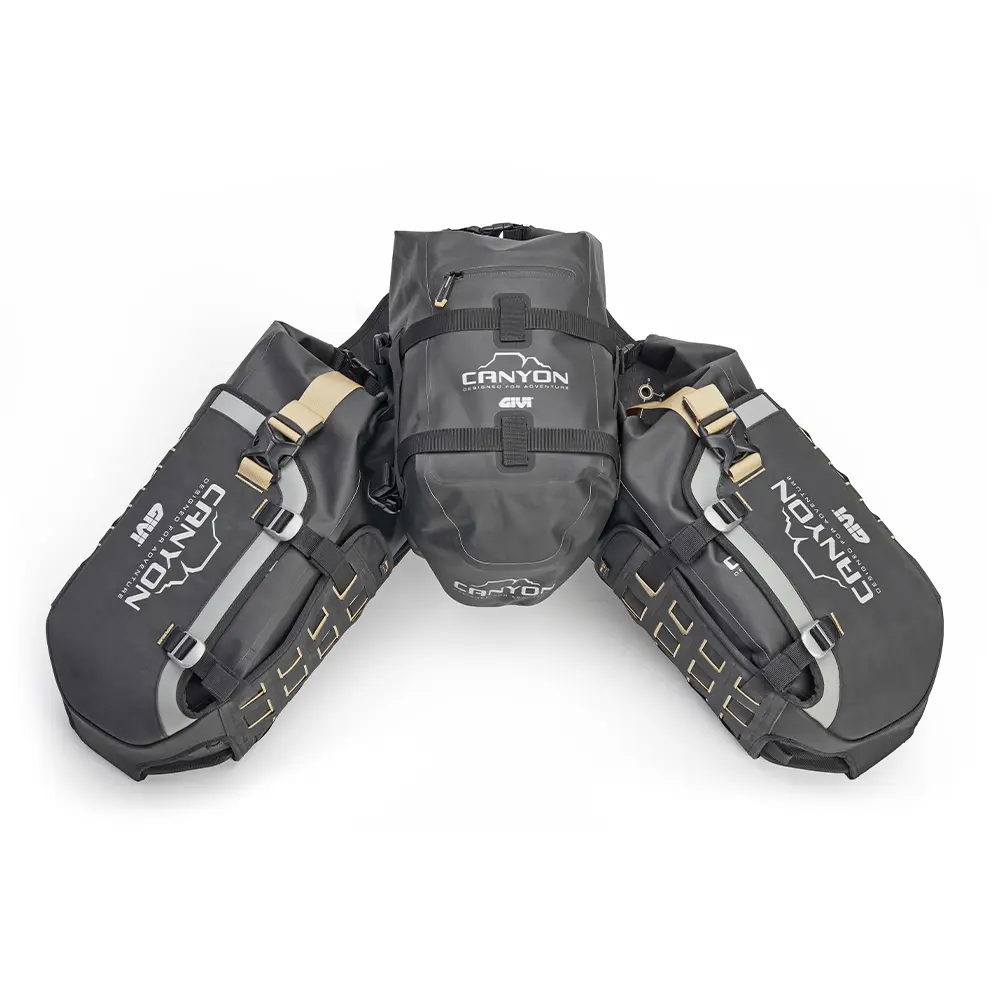Motorrad Gepäckset 2 Satteltaschen + Rückentasche Givi