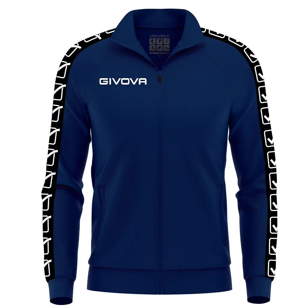 Givova Blau Gestrickte Trainingsjacke Mit Streifen