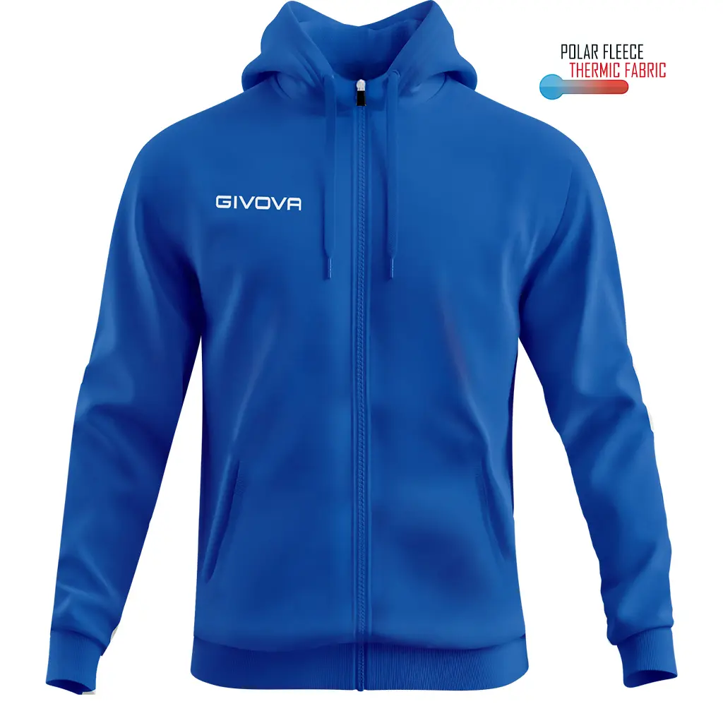 Felpa in pile con cappuccio e zip Givova 500