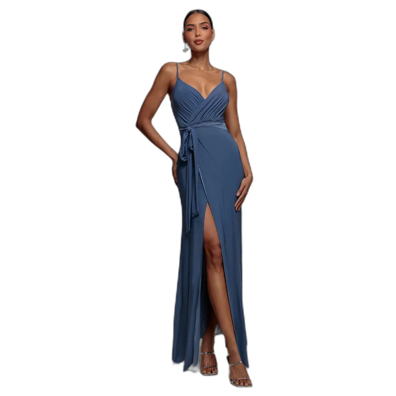Wrap dress da donna Goddiva Waist Tie-Up