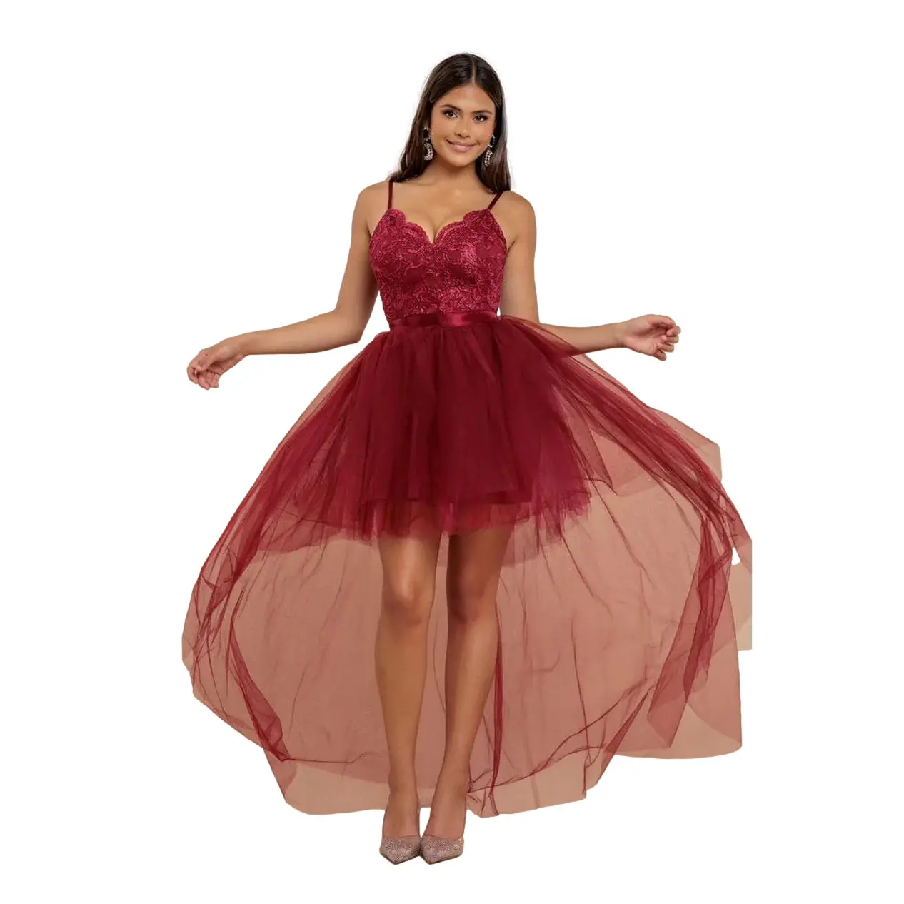 Vestito da donna Goddiva High Low Tulle