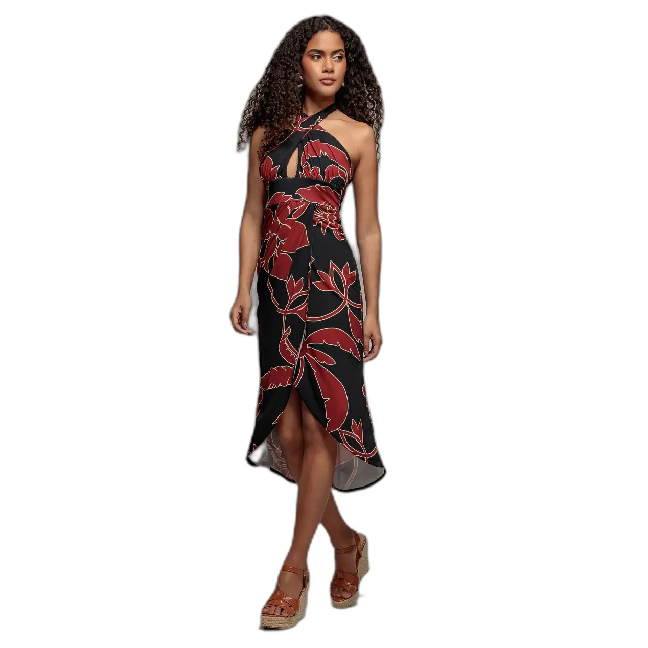 Vestito midi da donna Goddiva Printed