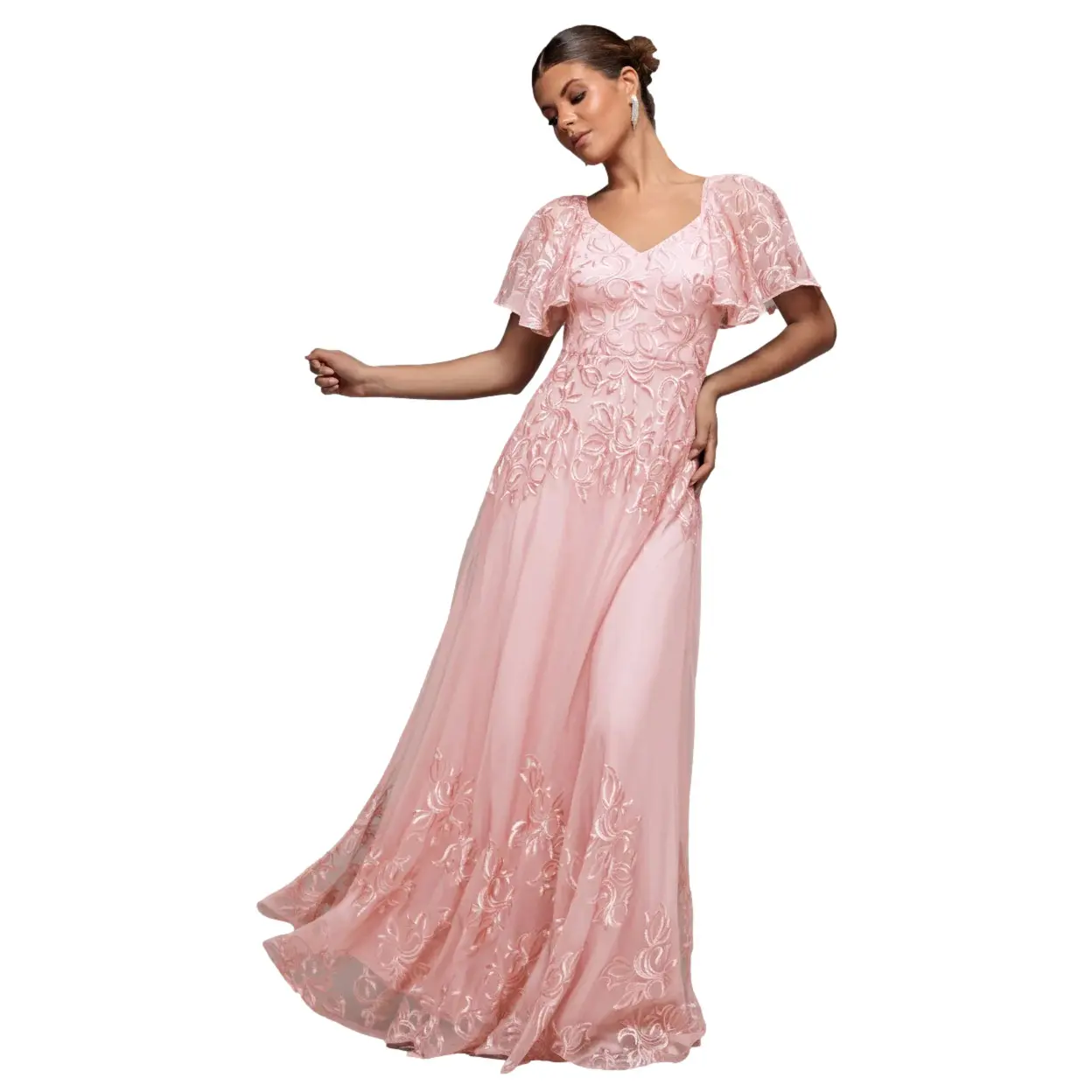 Robe ricamata in pizzo donna Goddiva Maxi