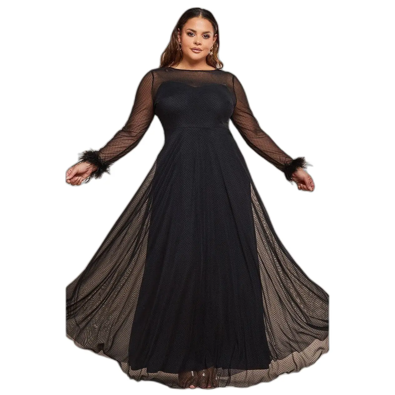 Kleid Damen Goddiva Feather