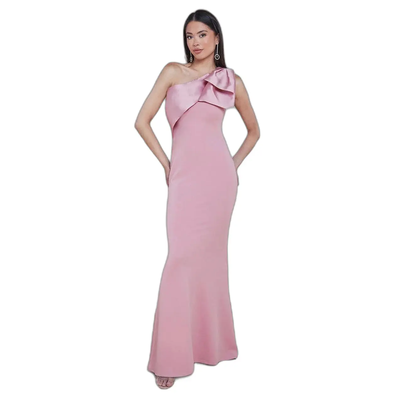 Vestito aderente da donna Goddiva Bow Scuba Crepe