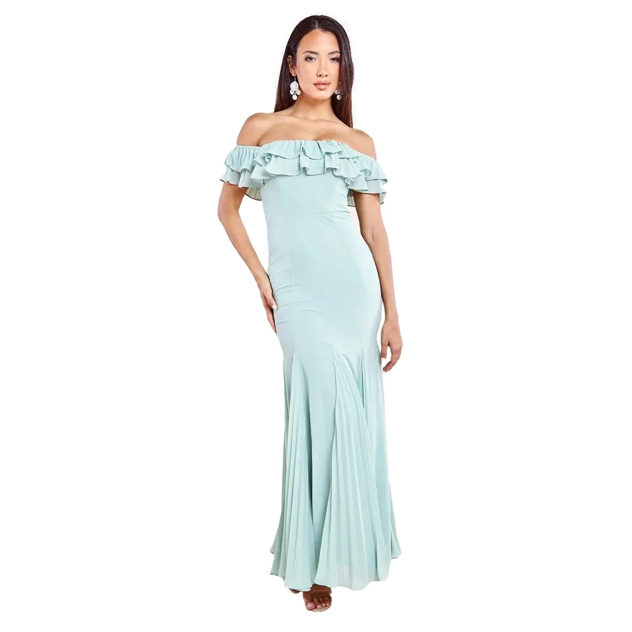 Wickelkleid Damen Goddiva Frilled Off