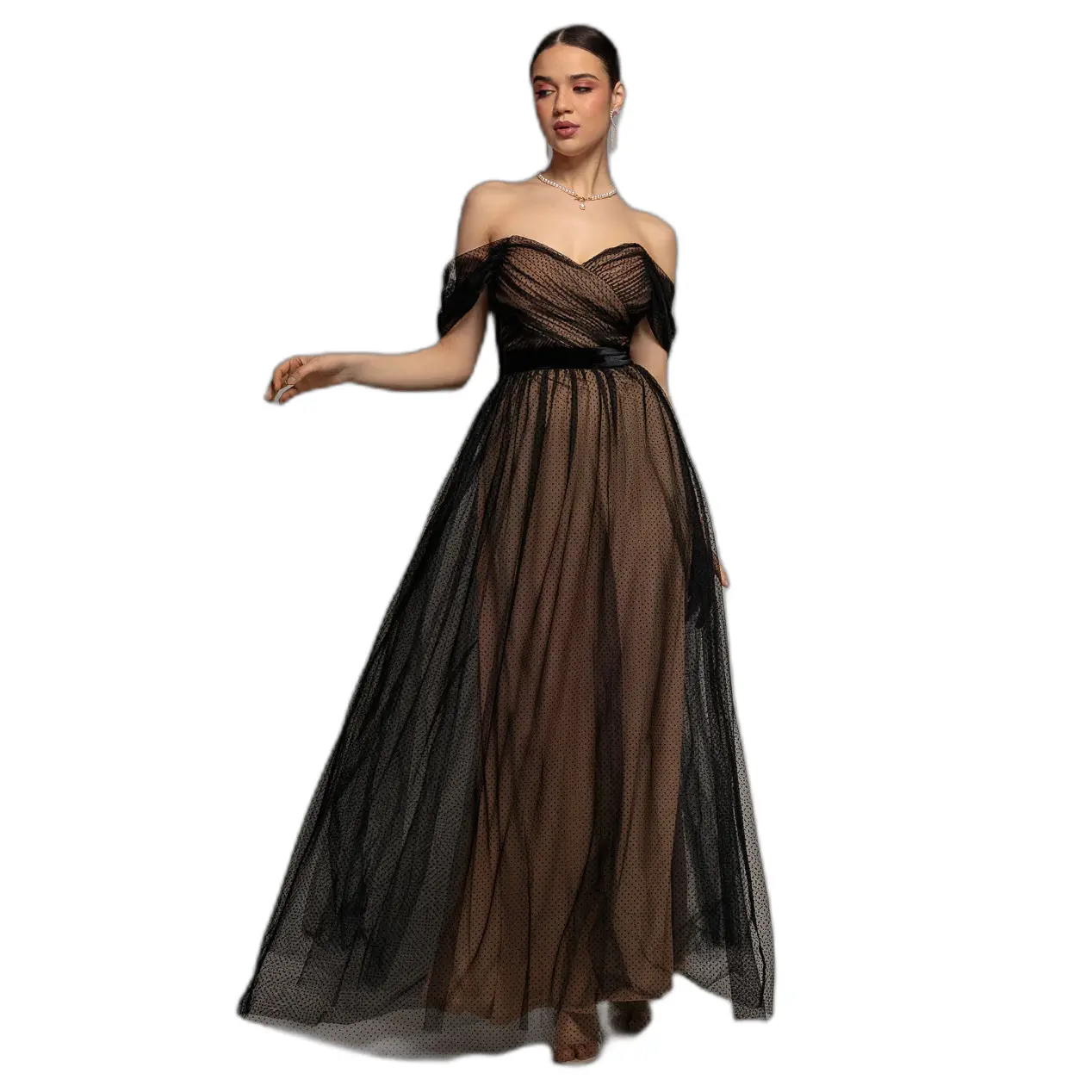 Kleid Damen Goddiva Dobby Mesh Princess