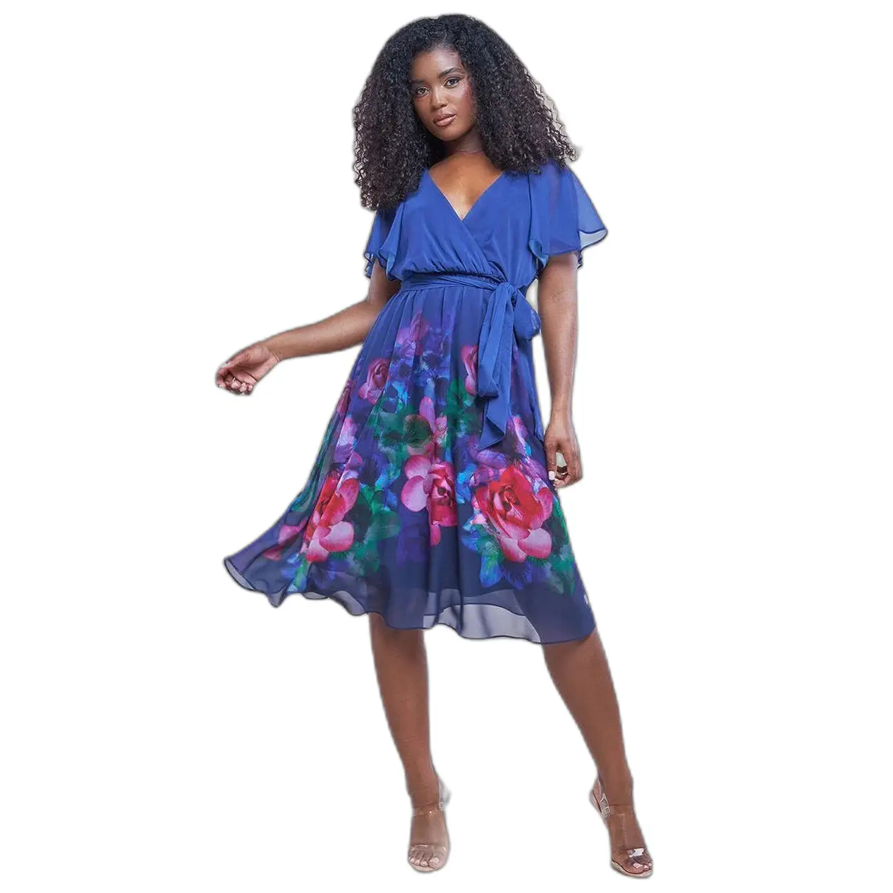 Blumengemustertes Kleid Damen Goddiva