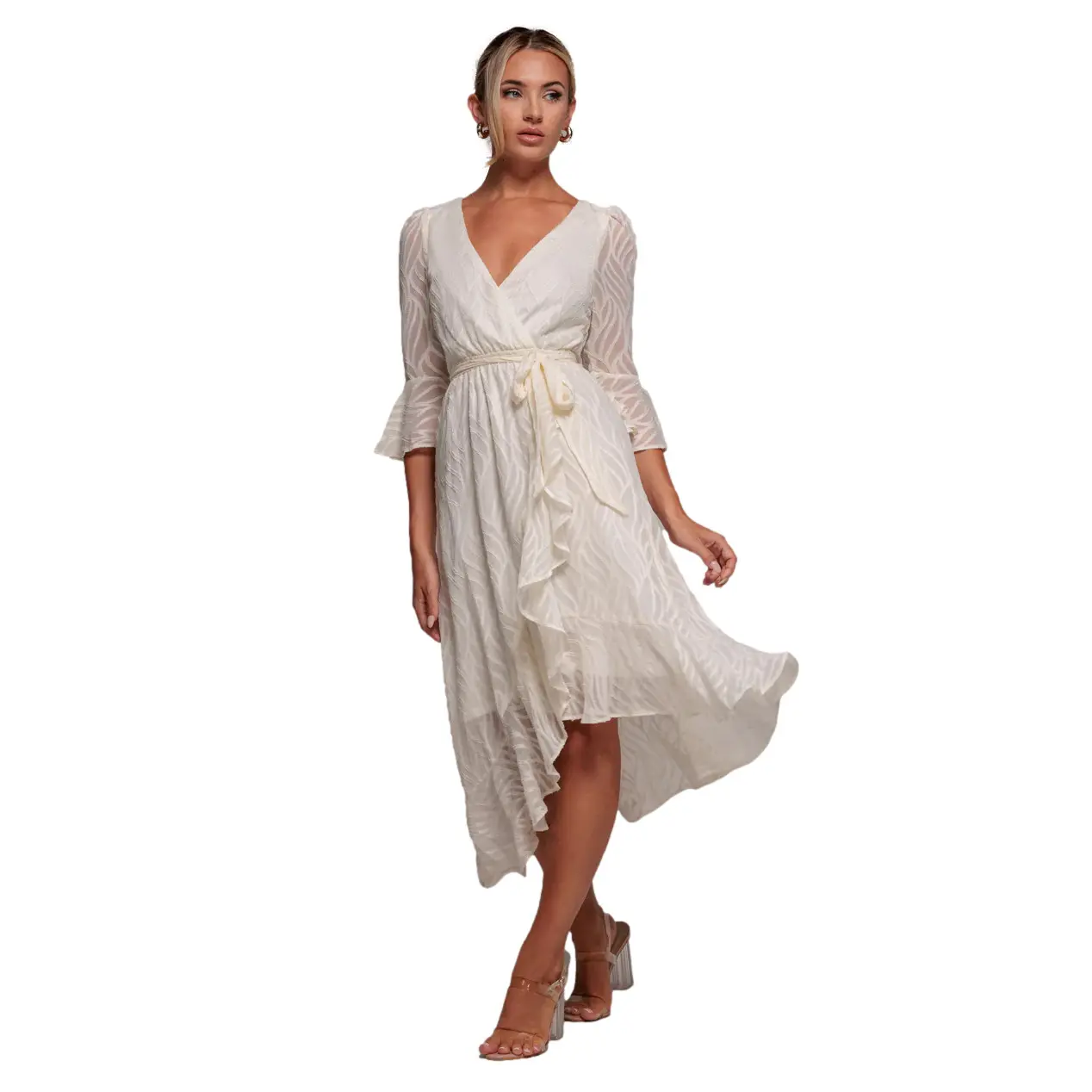 Wrap dress da donna Goddiva Geo-Wave