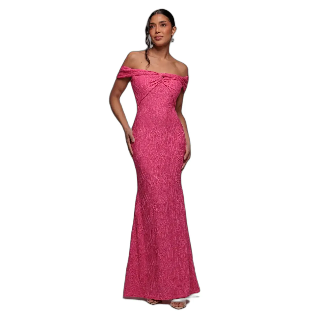 Eng anliegendes Maxikleid Damen Goddiva Knot Twist