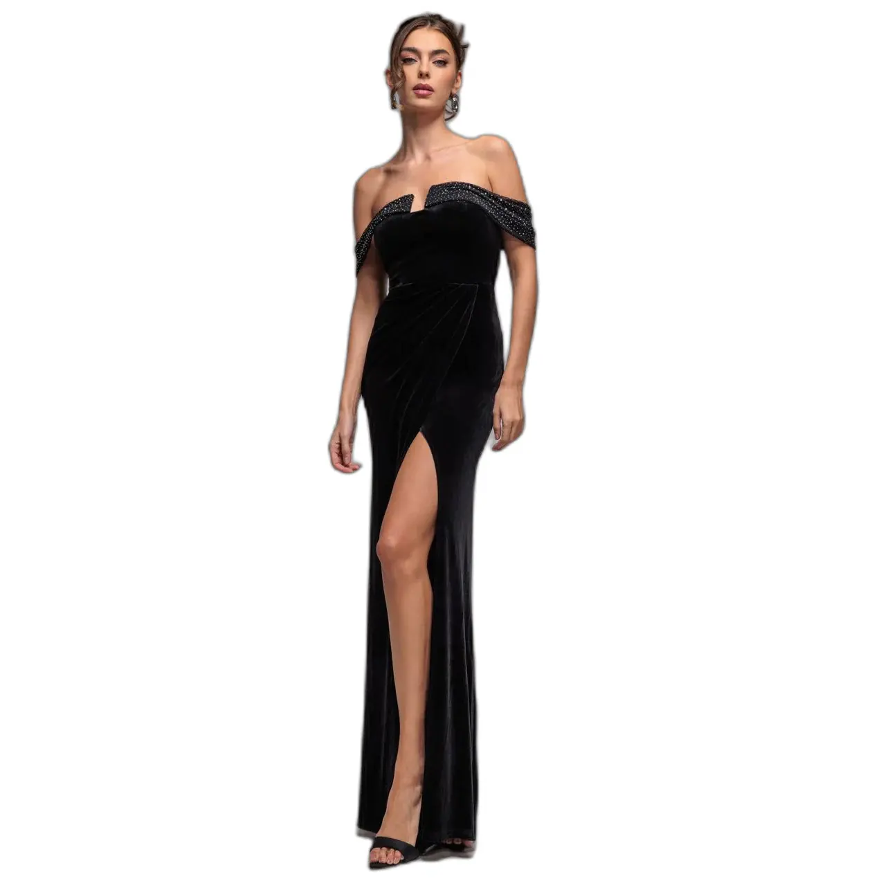 Kleid Damen Goddiva Off Shoulder Hotfix