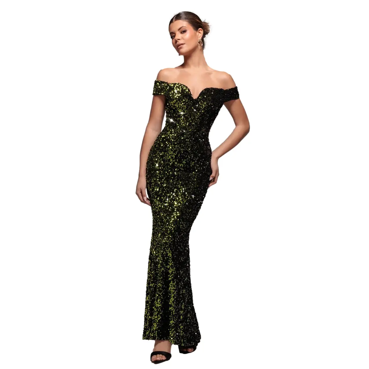 Robe aderente lunga da sera donna Goddiva Bardot