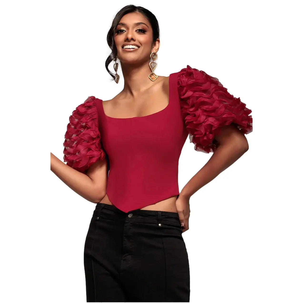 Corsetto con maniche testurizzate 3D donna Goddiva