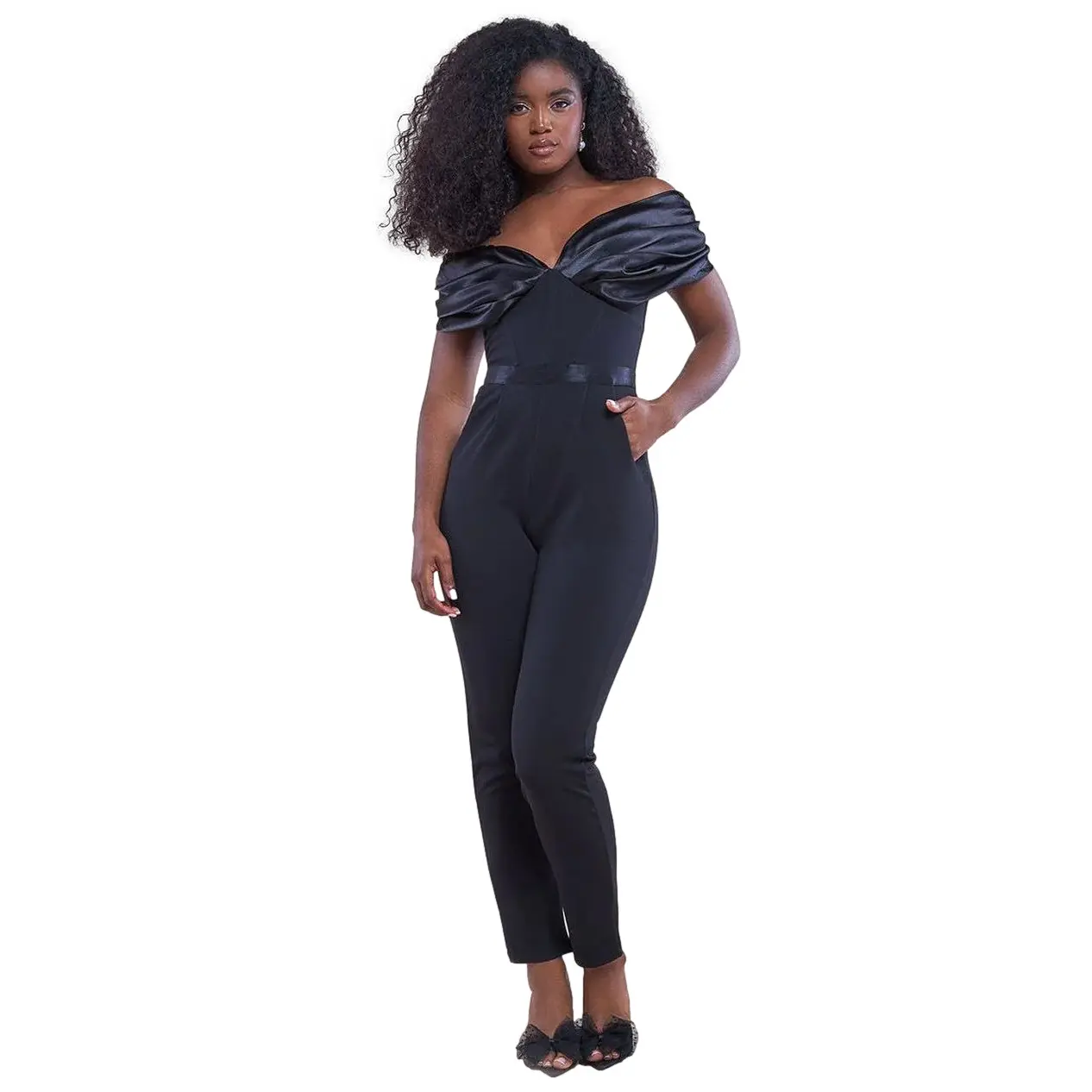 Body corsetto in scuba e satin per donna Goddiva Bardot