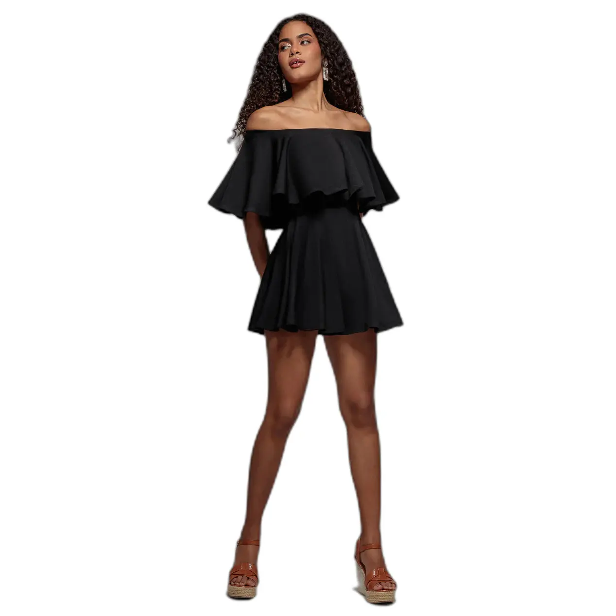 Kleid Damen Goddiva Skater Playsuit