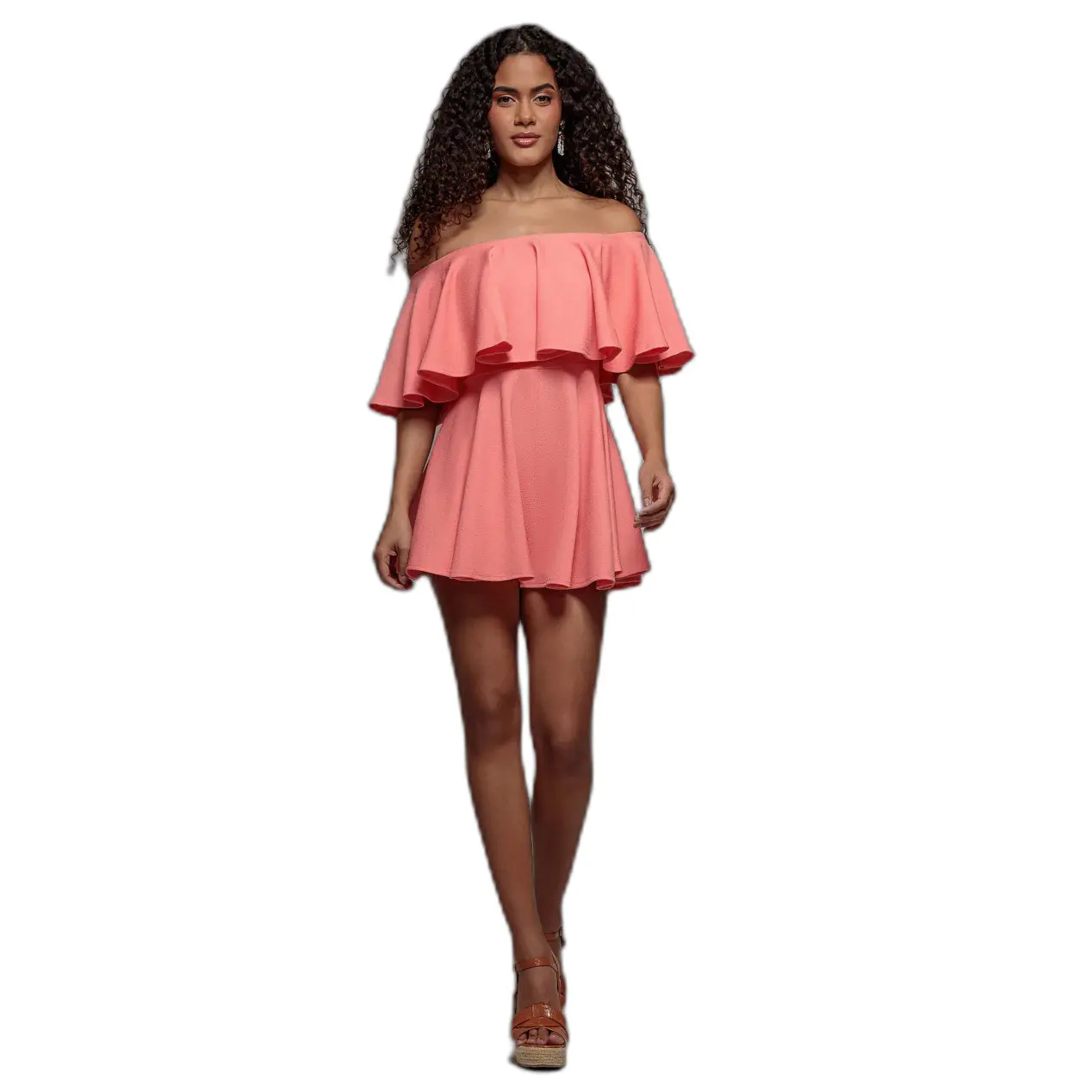 Kleid Damen Goddiva Skater Playsuit