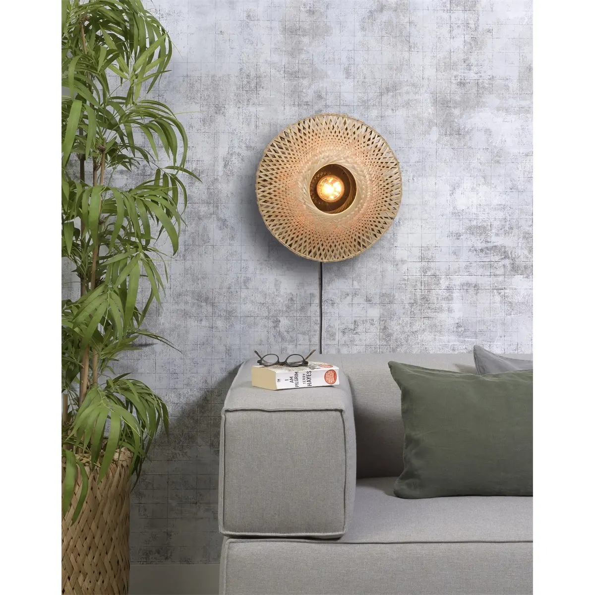 Good&Mojo Beige Wandleuchte Kalimantan