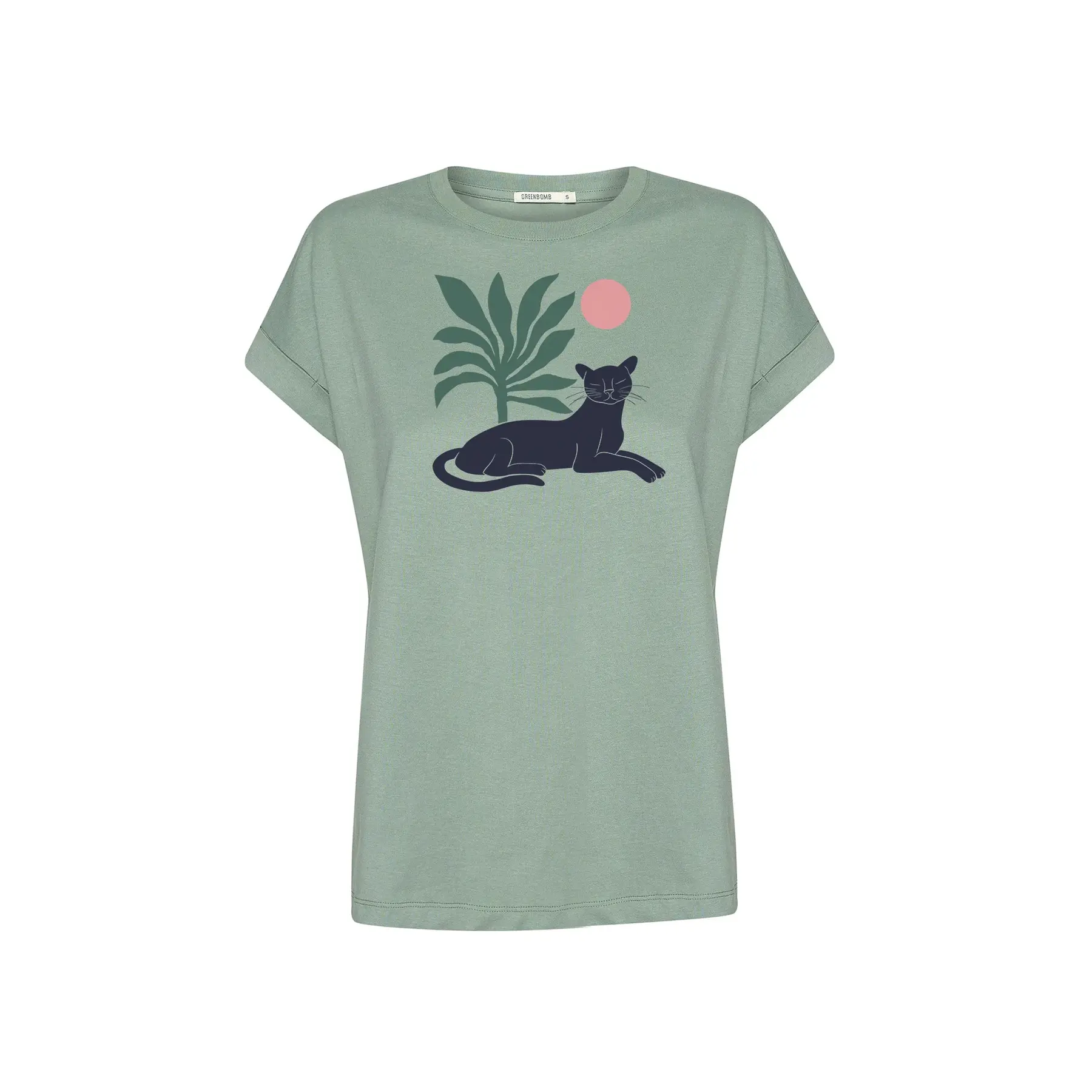 T-shirt dames Greenbomb Panther Leaves Loony