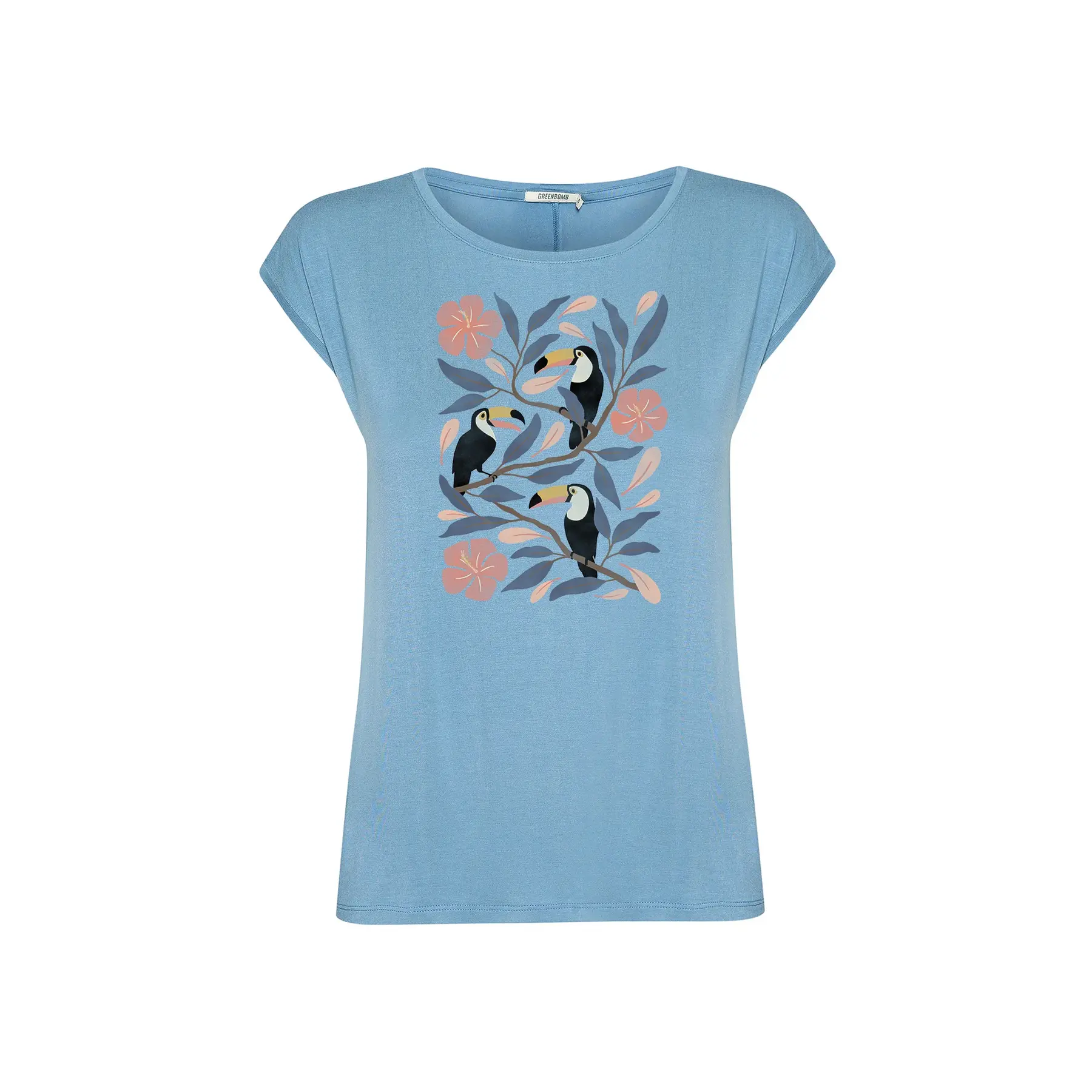 T-shirt dames Greenbomb Tucan Flower Timid