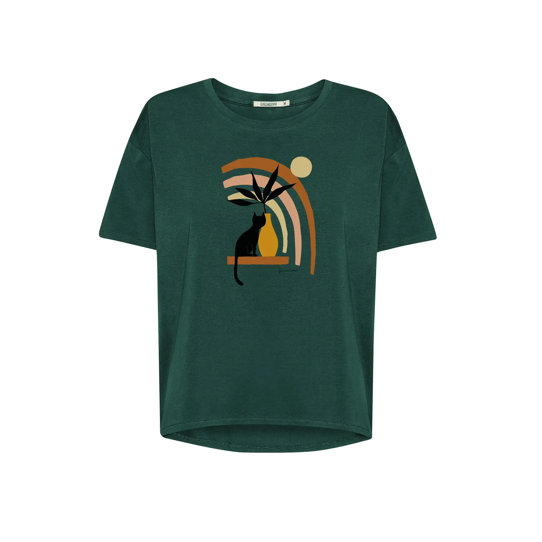 T-shirt dames Greenbomb Cat Vase Feel