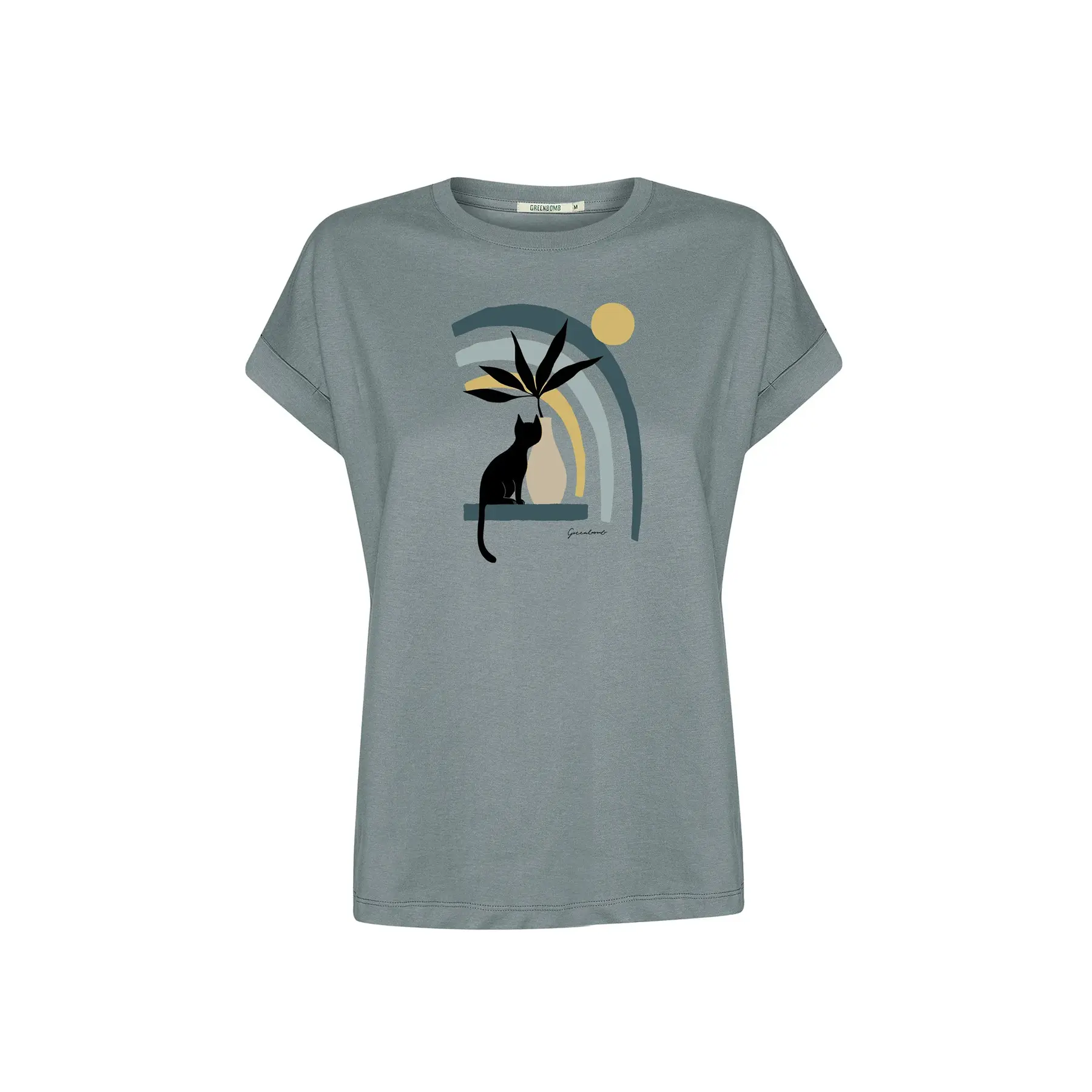 T-shirt dames Greenbomb Cat Vase Loony