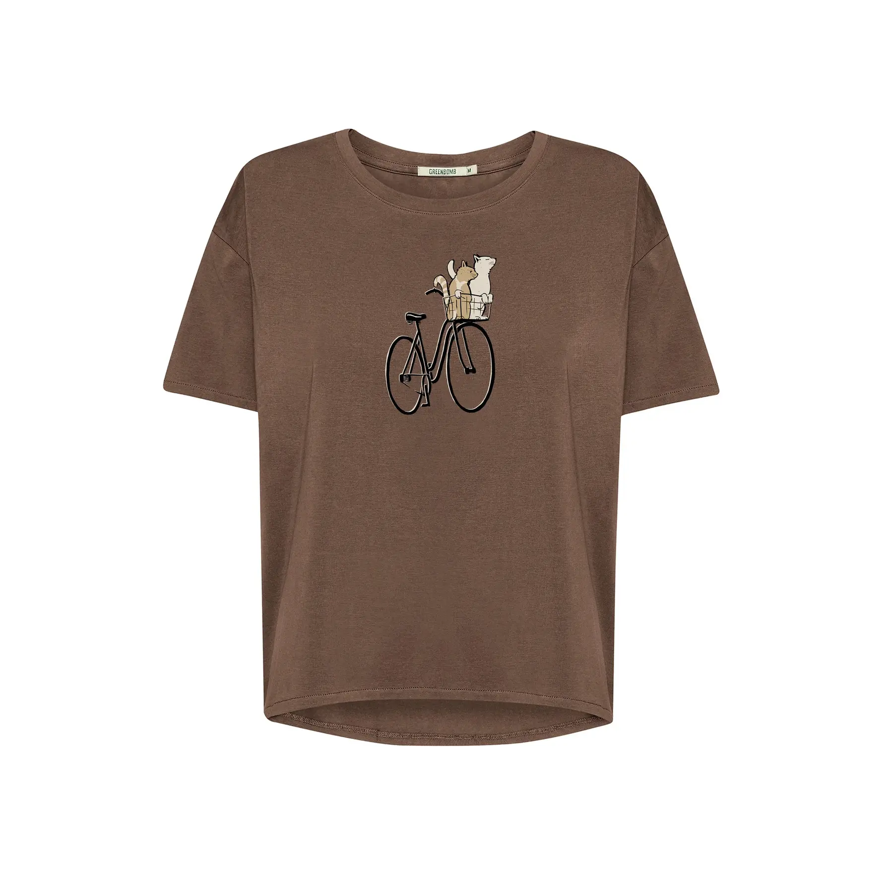 T-shirt dames Greenbomb Bike Cat Basket 2 Feel