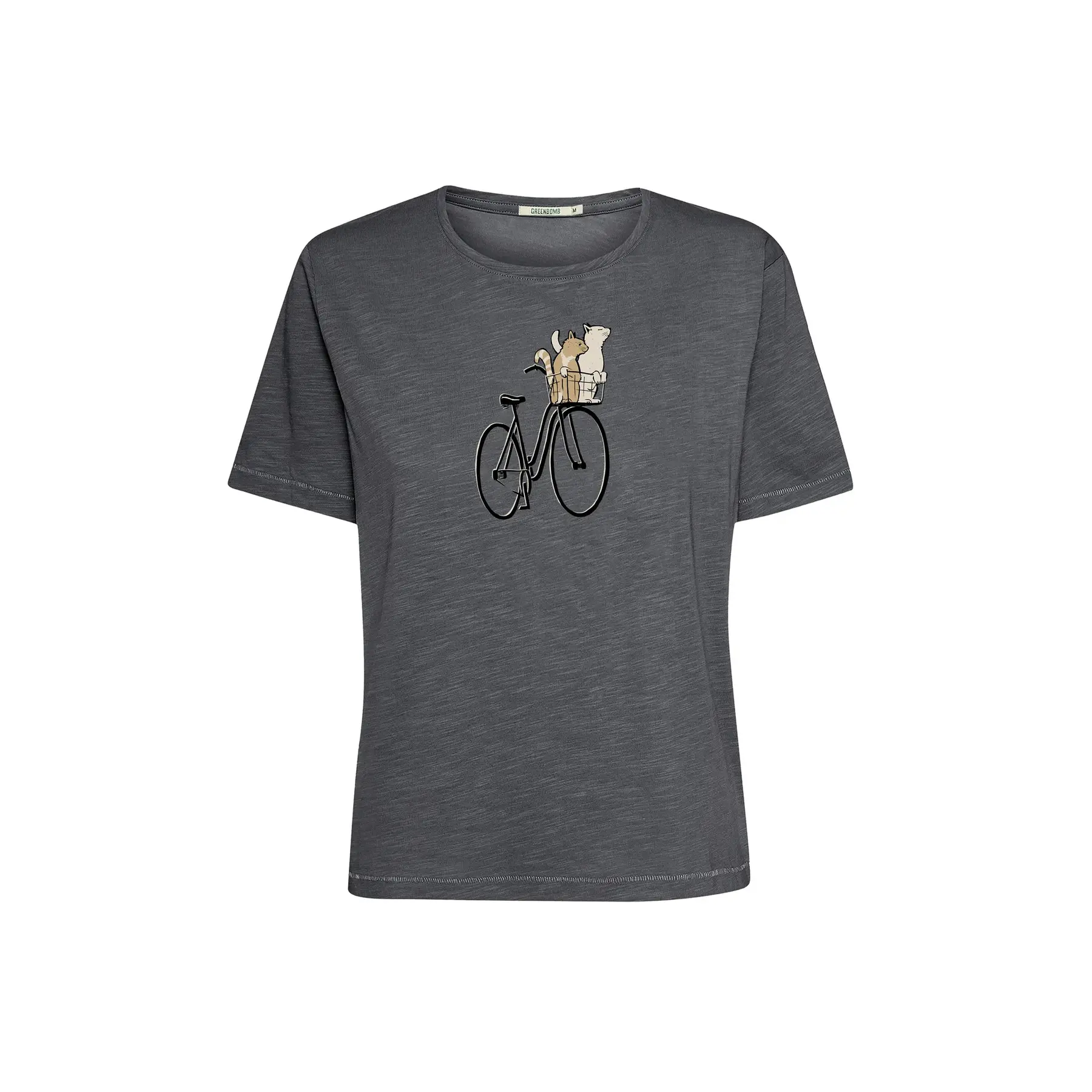 T-shirt dames Greenbomb Bike Cat Basket 2 Nova