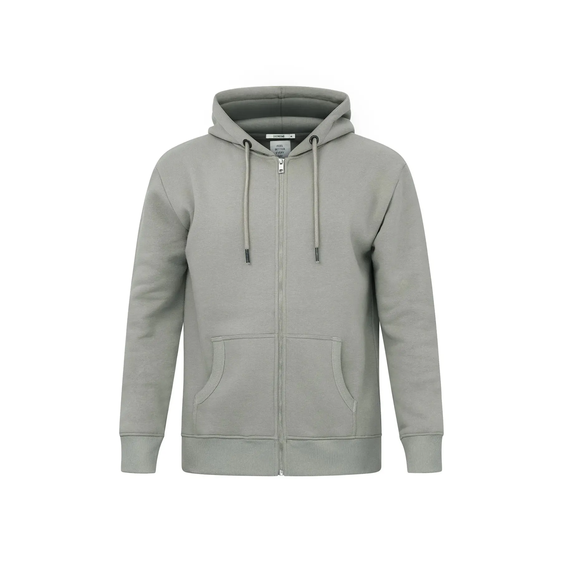 Hooded sweatshirt met rits Greenbomb Basic Stark