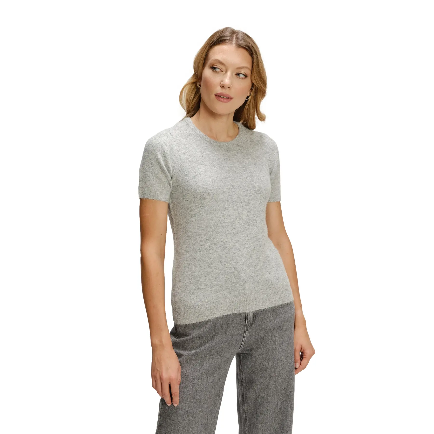 Greenpoint Women's Gris Short Sleeve Sweater