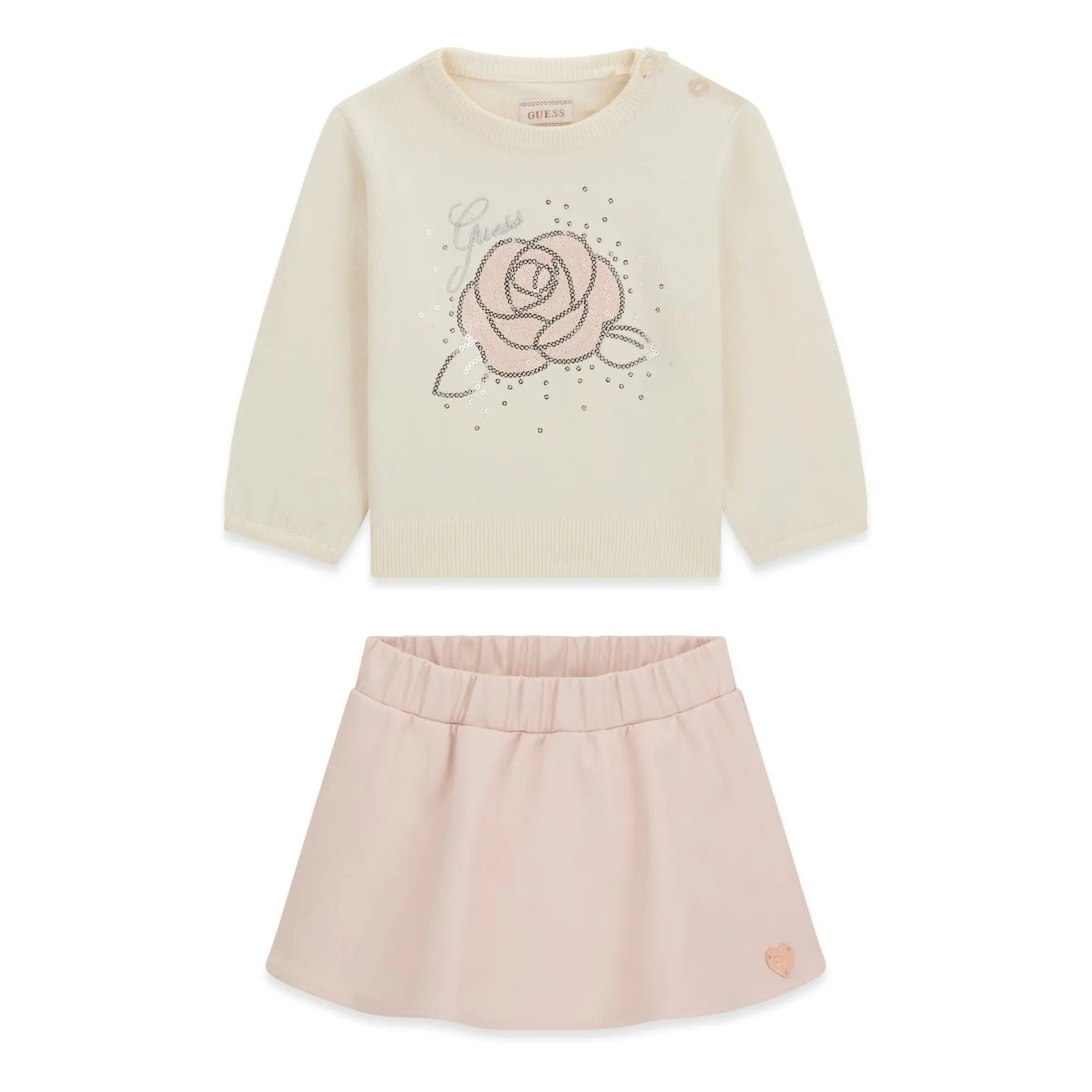 Ensemble pull + jupe bébé fille Guess Ensemble pull + jupe bébé fille Guess