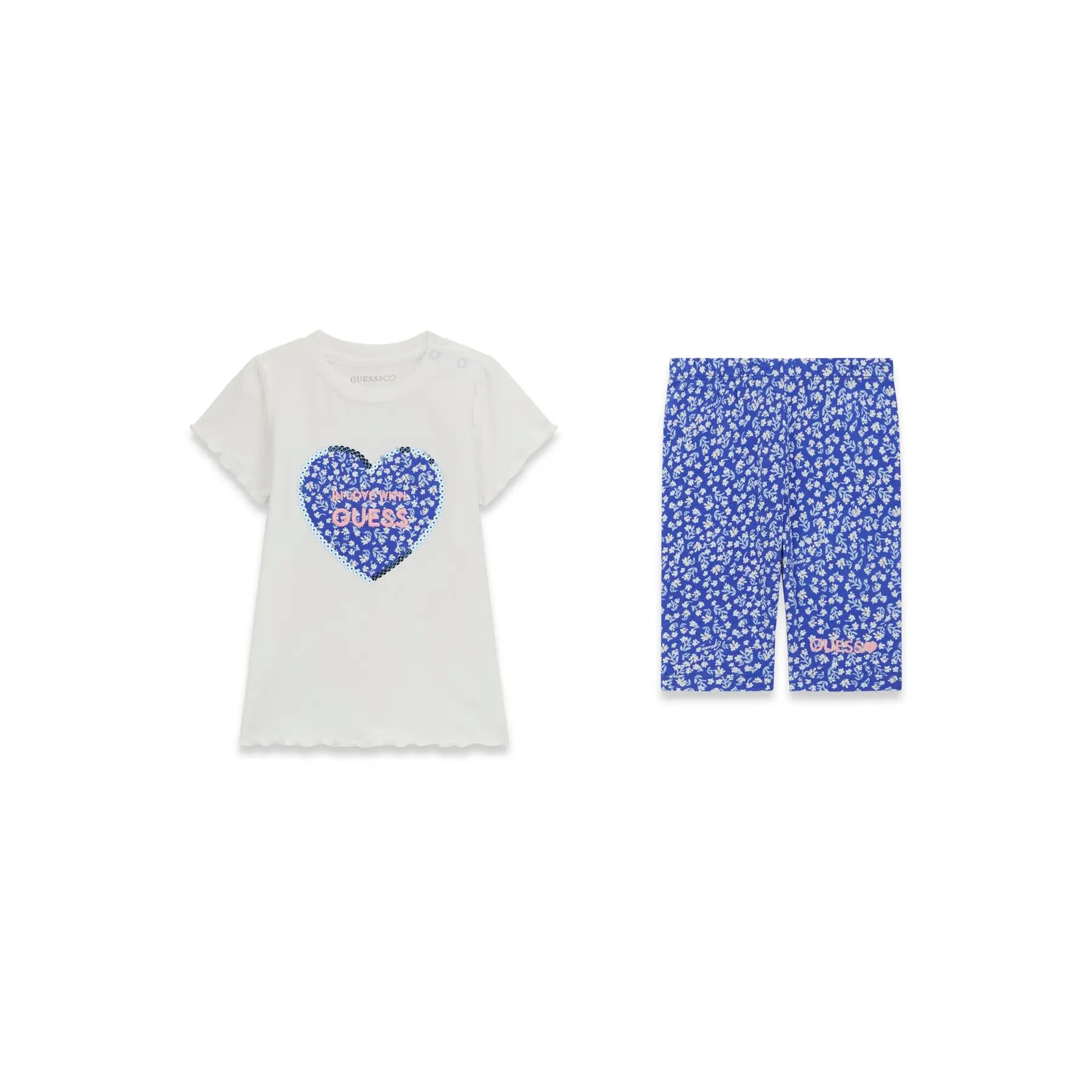 Completo t-shirt e leggings capri per bambina Guess